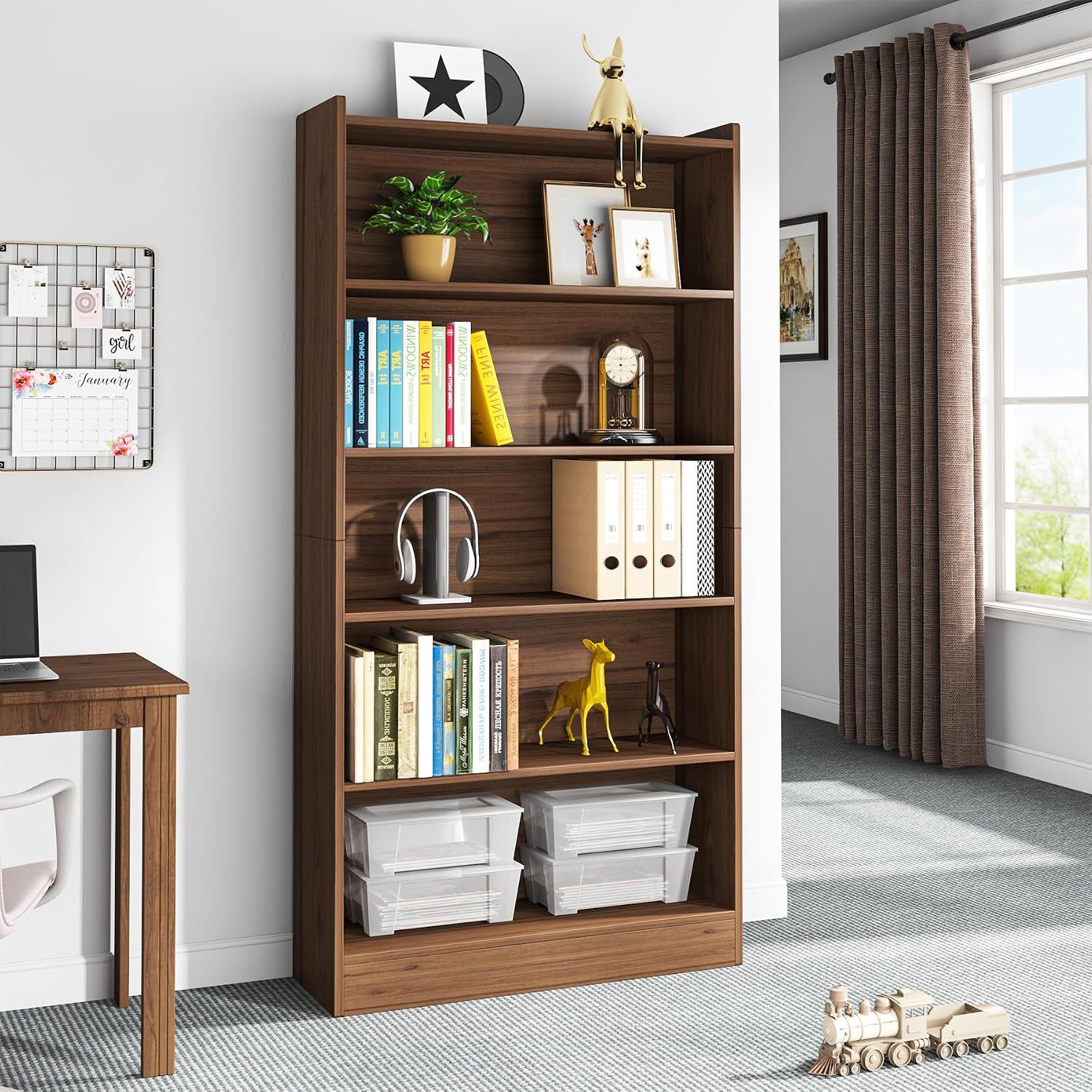Tribesigns 72-inch Tall Bookcase, Modern 6-Tier White Library Bookshelf with Storage Shelves, Large Open Bookcases Wood Display Shelving Unit for Bedroom Living Room Office