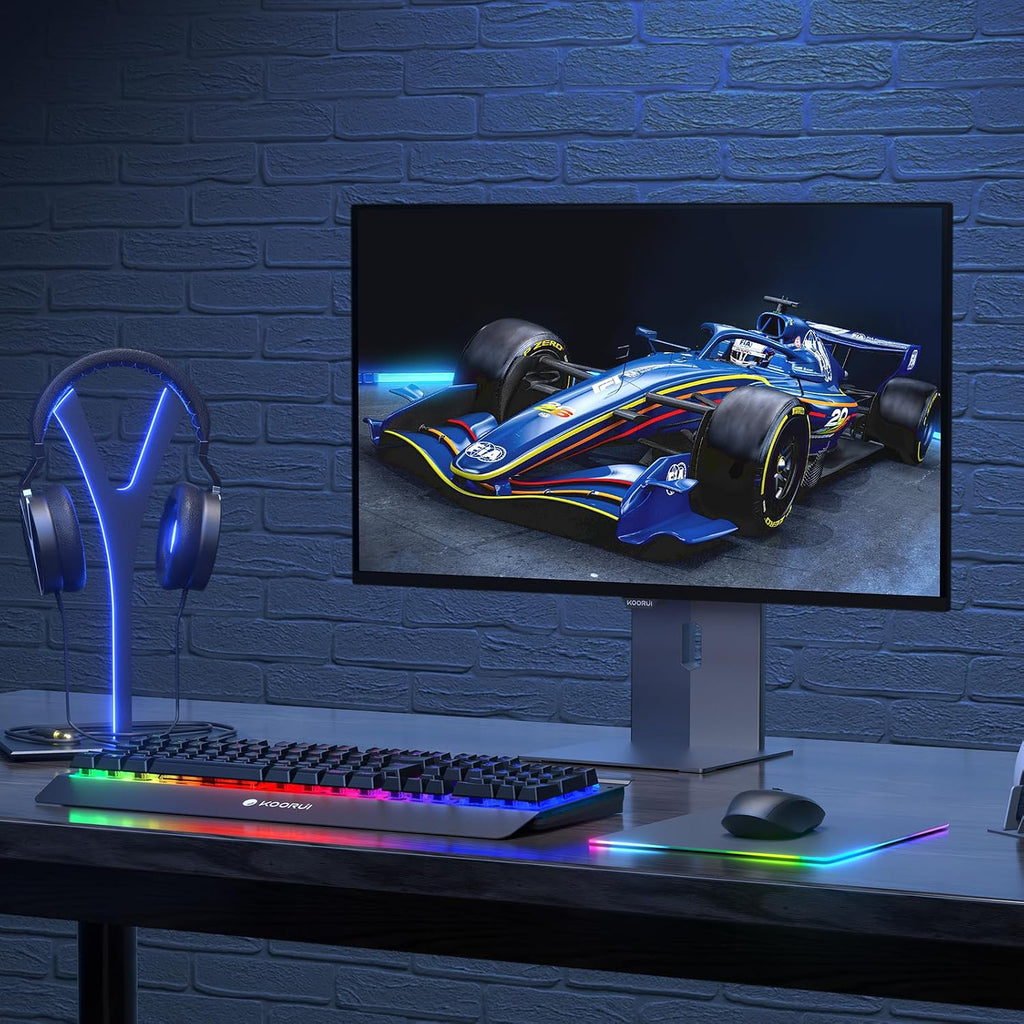 KOORUI 27 inch QD-OLED Gaming Monitor, 240Hz Monitor, 0.03ms, QHD 1440p AdaptiveSync, 99% DCI-P3, HDR True Black 400, Height/Pivot/Tilt/Swivel Adjustability, HDMI & DisplayPort VESA, Black, S2721XO