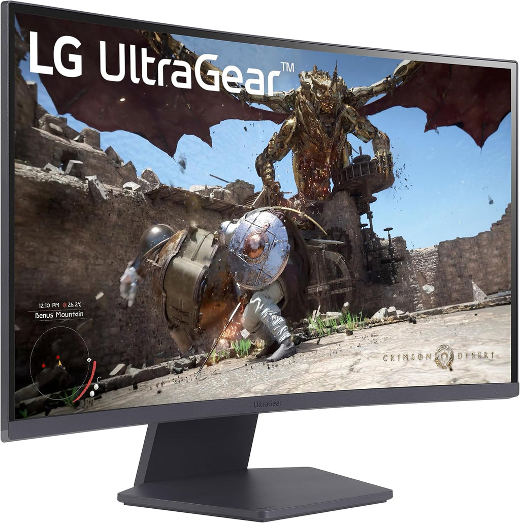 LG 27GS60QC-B Ultragear 27-inch Curved Gaming Monitor QHD (2560x1440) 180Hz 1ms 1000R AMD FreeSync HDR10 HDMIx2 DisplayPort Borderless Design Black Stabilizer DAS Crosshair FPS Counter - Black