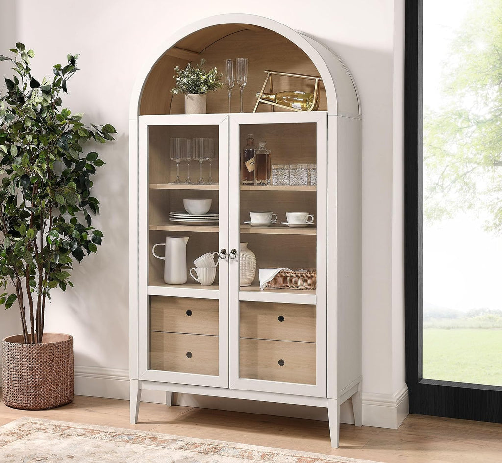 Modway Nolan Arched Storage Display Cabinet - Modern Accent Cabinet for Living Room, Dining Room