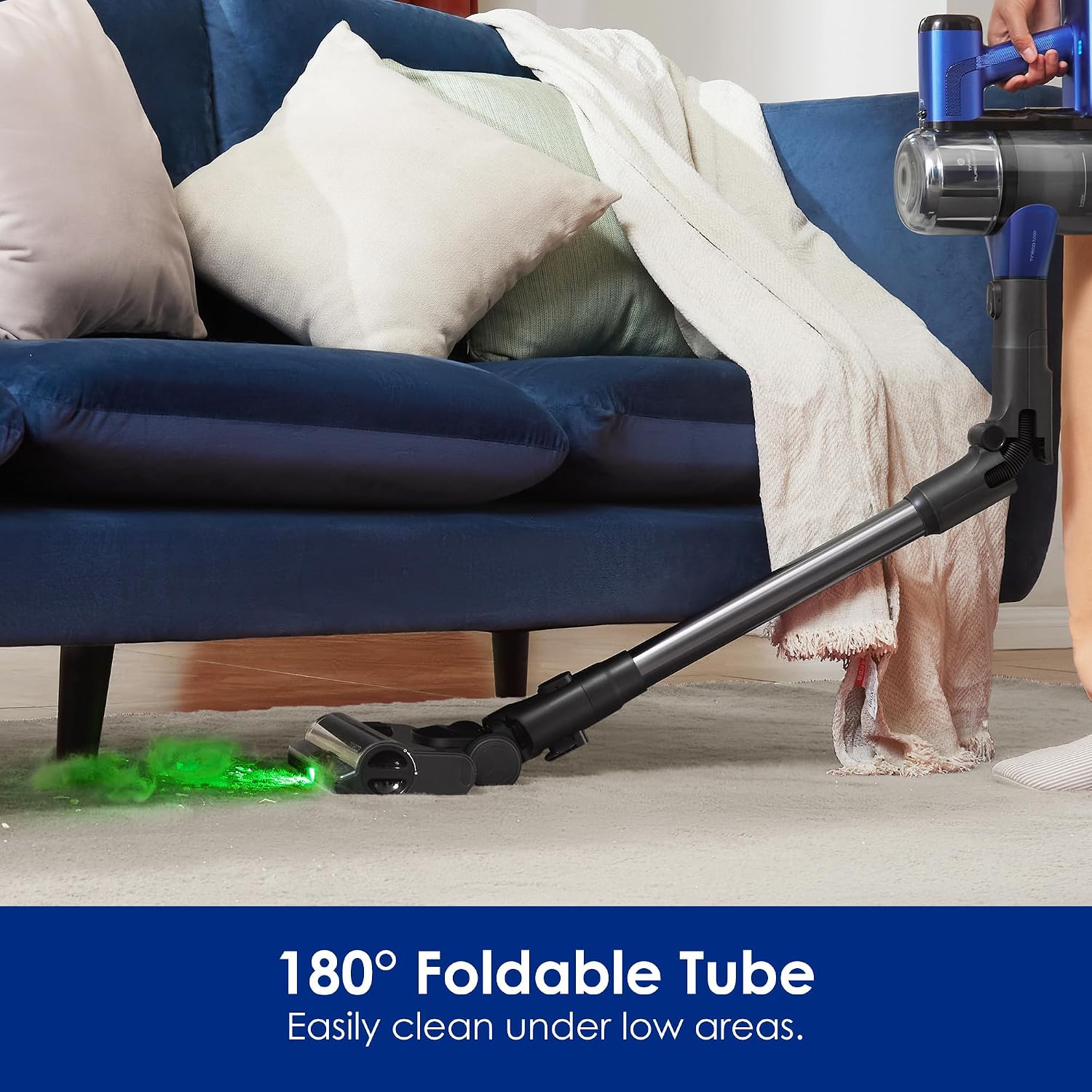 Tineco Pure ONE S50 Pro Cordless Vacuum, 150AW Suction, 95Min Runtime, Anti-Tangle Brush, 120° Green Light, Easily Tackles Large Debris, Stick Vacuum Cleaner for Pet Hair, Carpet & Hard Floor