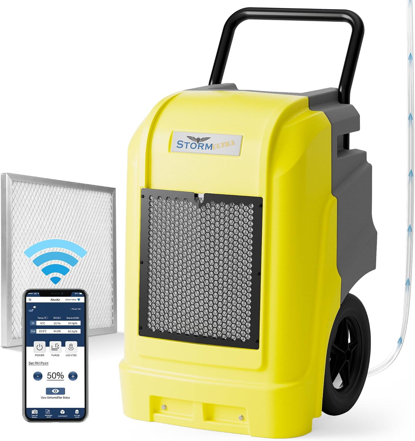 ALORAIR Commercial Dehumidifier with Pump Drain Hose, 190 Pints Smart WiFi Industrial Dehumidifiers Large Capacity for Basements, Garages, Mall & Job Sites, 5 Years Limited Warranty