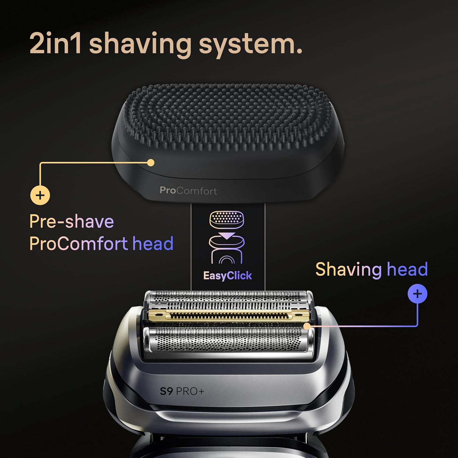 Braun Series 9 PRO+ Electric Shaver, Wet & Dry Razor, Pro SensoAdapt, 6in1 SmartCare Center, 9697CC, Silver