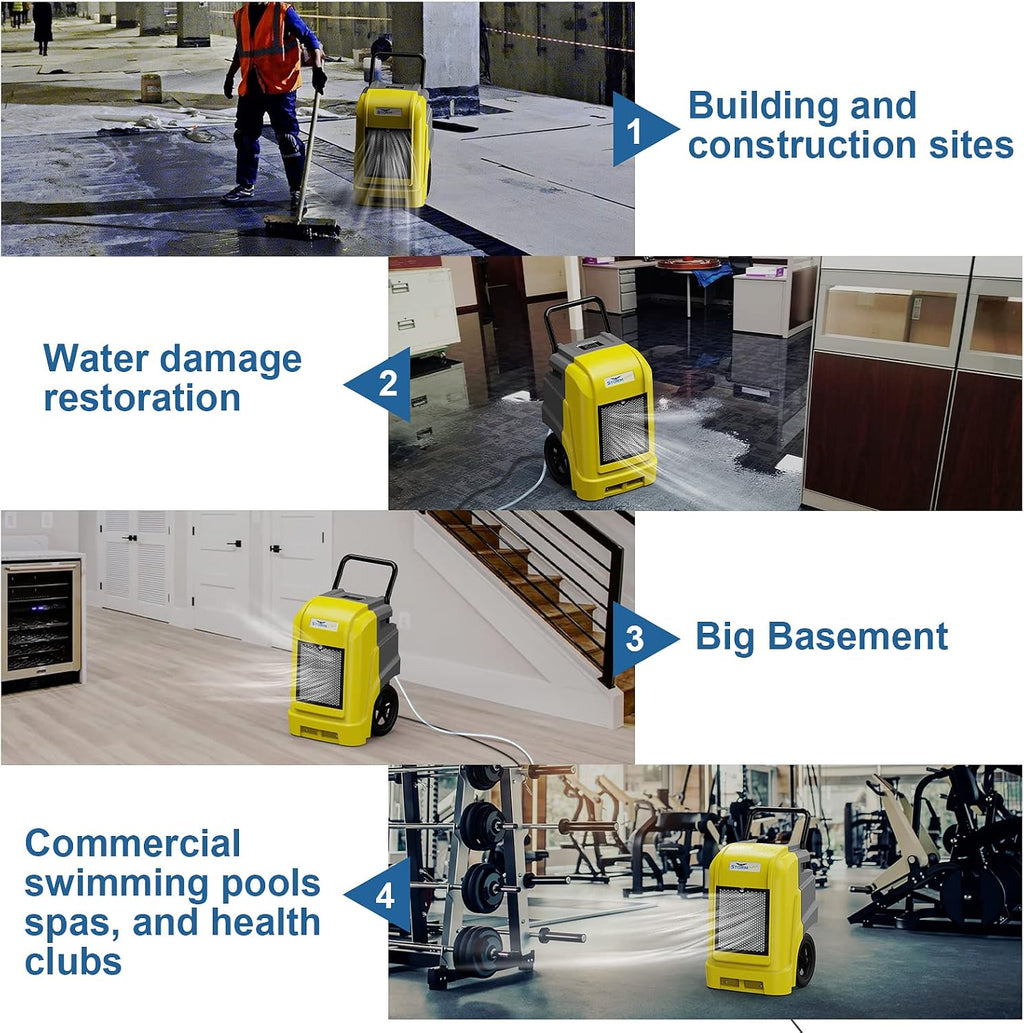 ALORAIR Commercial Dehumidifier with Pump Drain Hose, 190 Pints Smart WiFi Industrial Dehumidifiers Large Capacity for Basements, Garages, Mall & Job Sites, 5 Years Limited Warranty