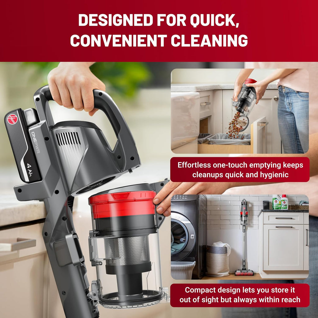 Hoover ONEPWR WindTunnel Emerge Pet+ Cordless Stick Vacuum Cleaner, Lightweight Stick Vac, Powerful and Quiet Cleaning, Self Standing, No Wall Mount Required, Cordless Vacuum Cleaners for Home Use