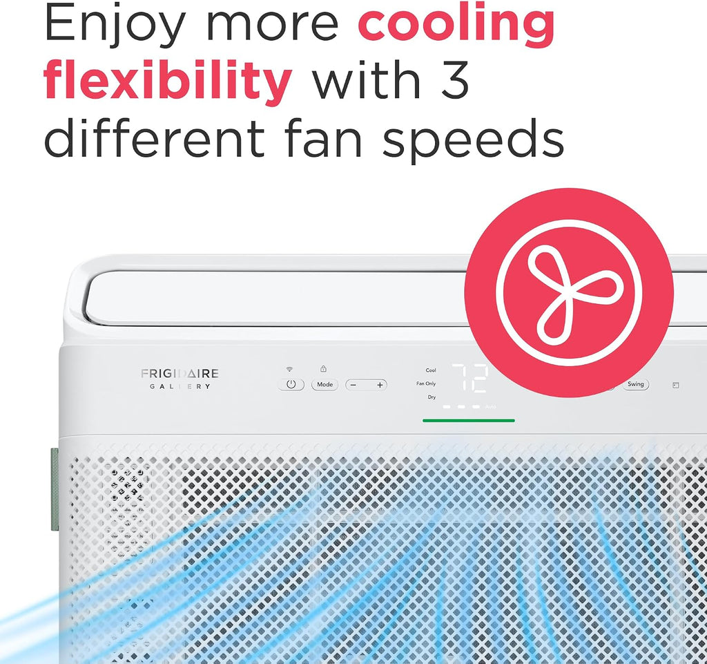 Frigidaire Gallery 12,000 BTU Smart Inverter Window Air Conditioner with Wi-Fi, Energy Star Most Efficient Certification & Indoor Air Quality Monitoring, Cools Up to 450 Sq. Ft., Ultra Quiet, White