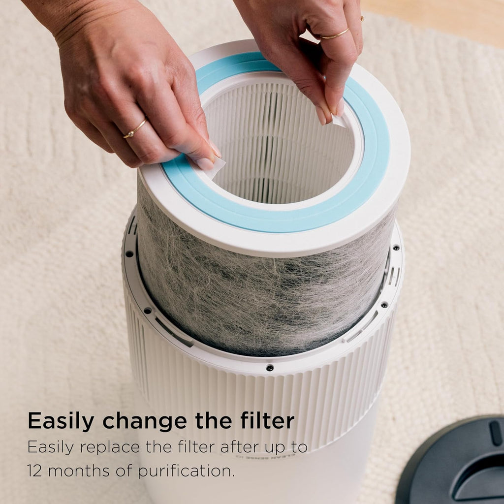 Shark Air Purifier for Home, Clean Sense, for Bedroom, Nursery, Home Office, Dorm, HEPA-Exceeding Filter, Captures Pollutants, Pet Dander, Dust, Odor, Smoke, and More, HP102PK2, White