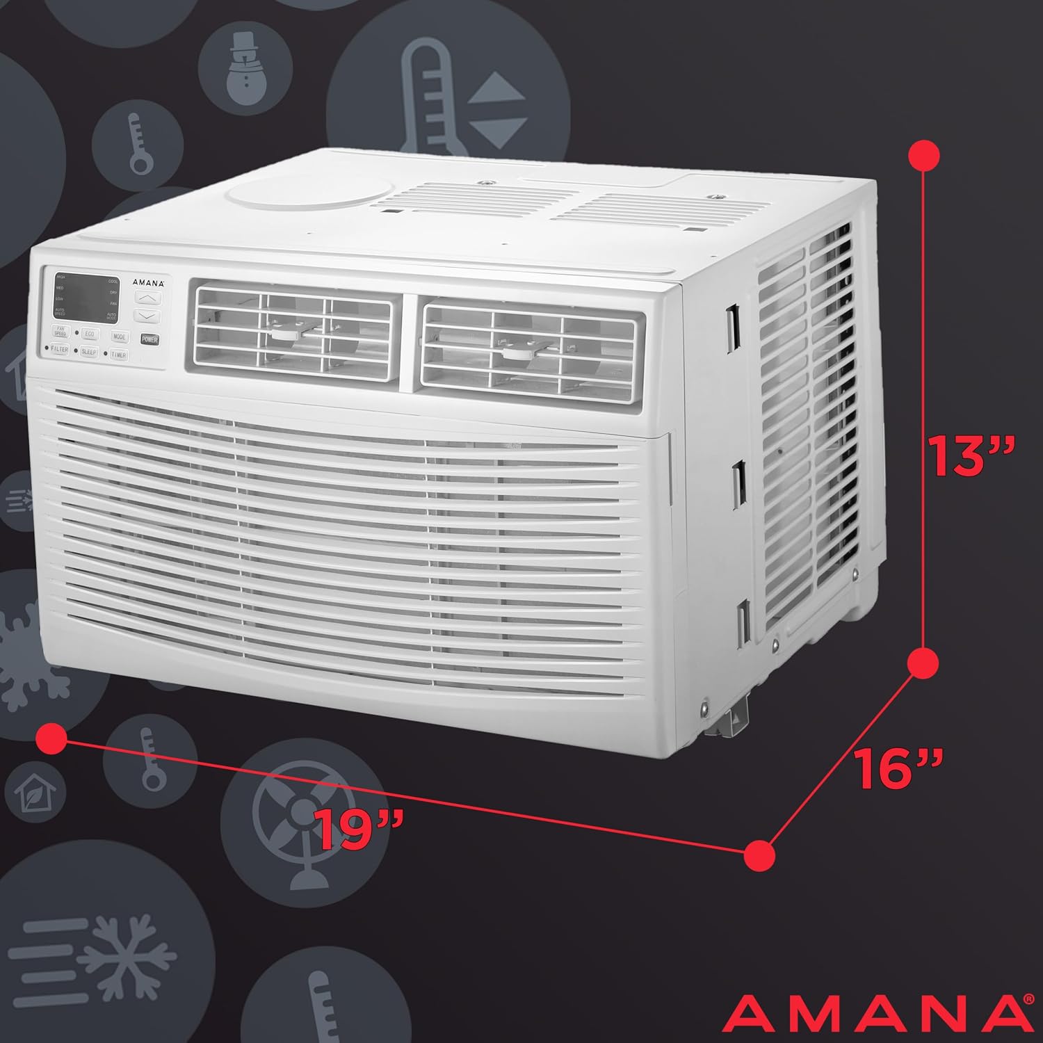 Amana 6,000 BTU 115V Window-Mounted Air Conditioner with Remote Control, White