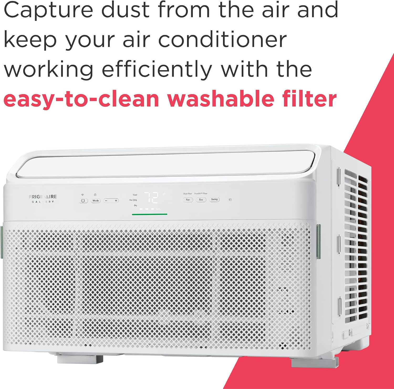 Frigidaire Gallery 8,000 BTU Smart Inverter Window Air Conditioner with Wi-Fi, Energy Star Most Efficient Certification & Indoor Air Quality Monitoring, Cools Up to 350 Sq. Ft., Ultra Quiet, White
