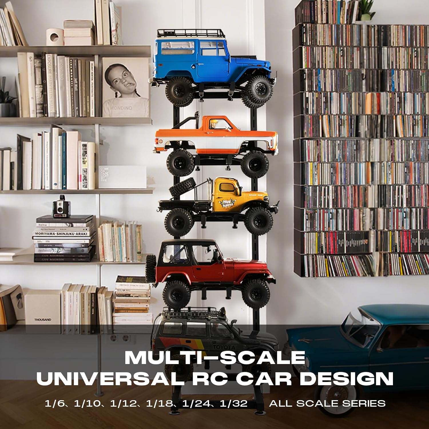 RC Car Stand Durable Display Stand RC Shelf for RC Cars Crawler Trucks Workstation Storage Rack for 1/6 1/10 1/12 1/24 1/18 FCX10 FCX24 FCX18 SCX24 SCX18 SCX10 Scale Cars Trucks