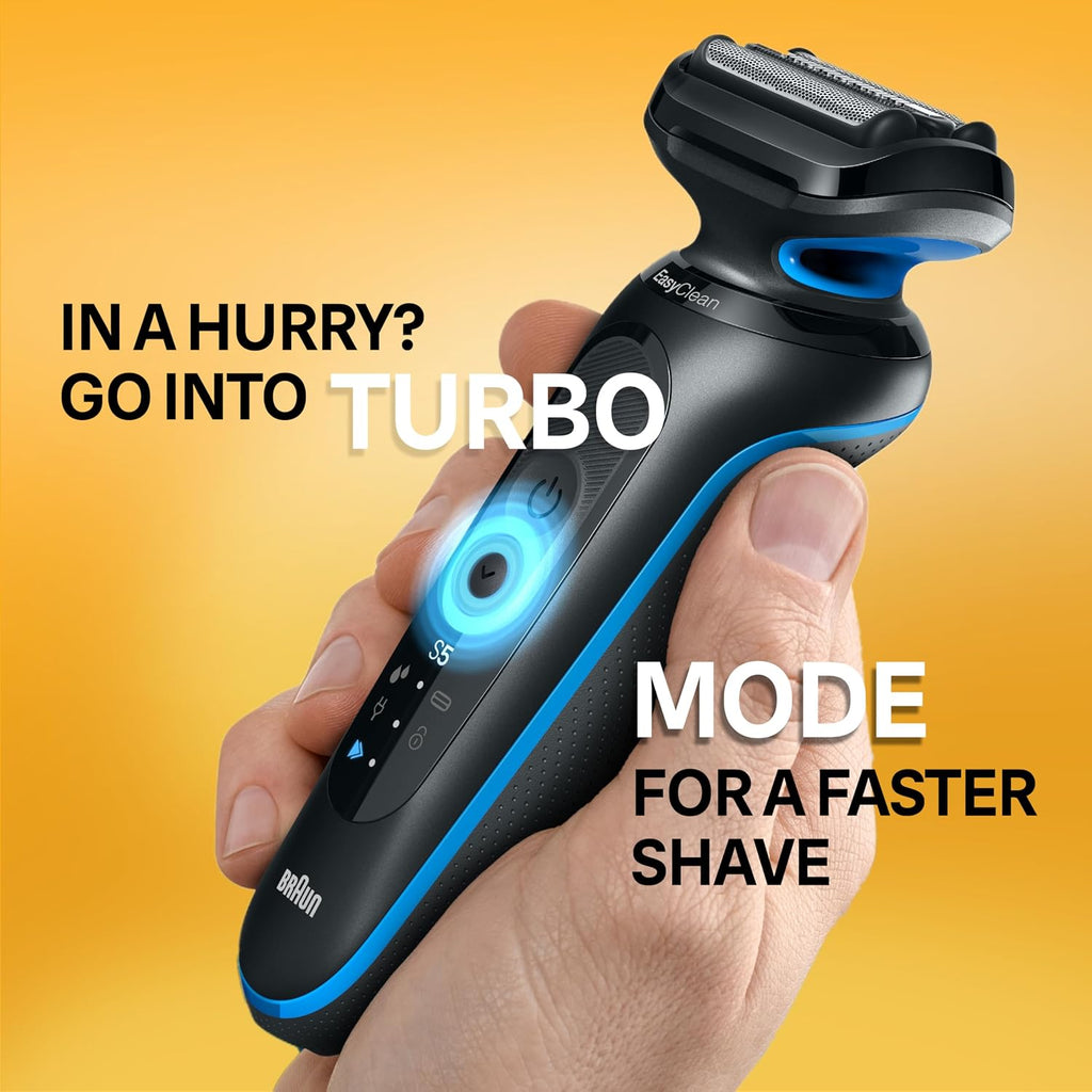 Braun Electric Shaver for Men, Series 5 5118s, Waterproof, Wet & Dry Shave, Turbo Shaving Mode, Foil Shaver with Precision Trimmer, Battery Powered, 50 Minute Battery Runtime (Pack of 2)