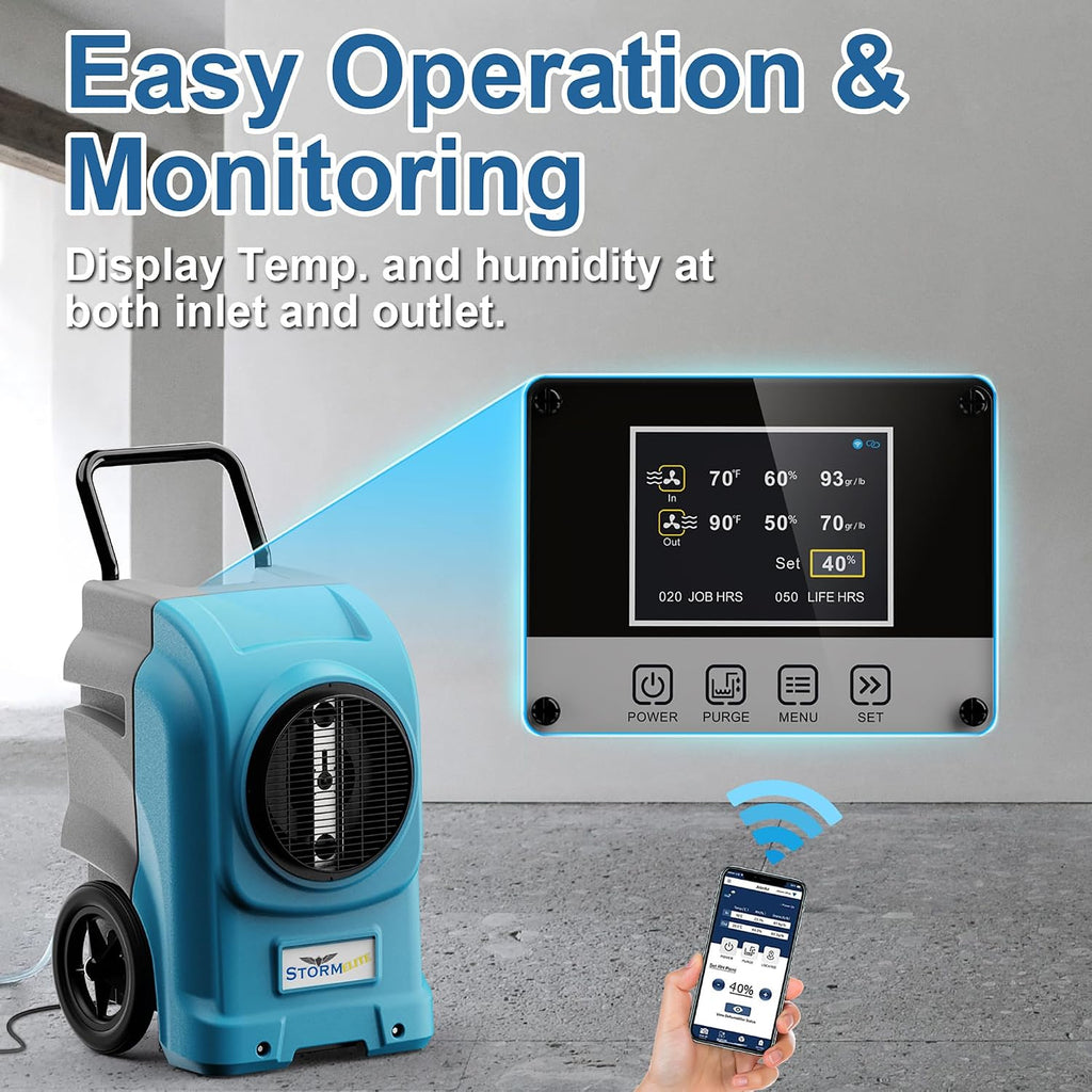 ALORAIR 270 Pints Commercial Dehumidifiers Smart Wi-Fi with Pump, Up to 3,000 Sq.Ft Coverage for Large Room or Basements, Industrial Dehumidifier with Drain Hose, 5 Years Limited Warranty