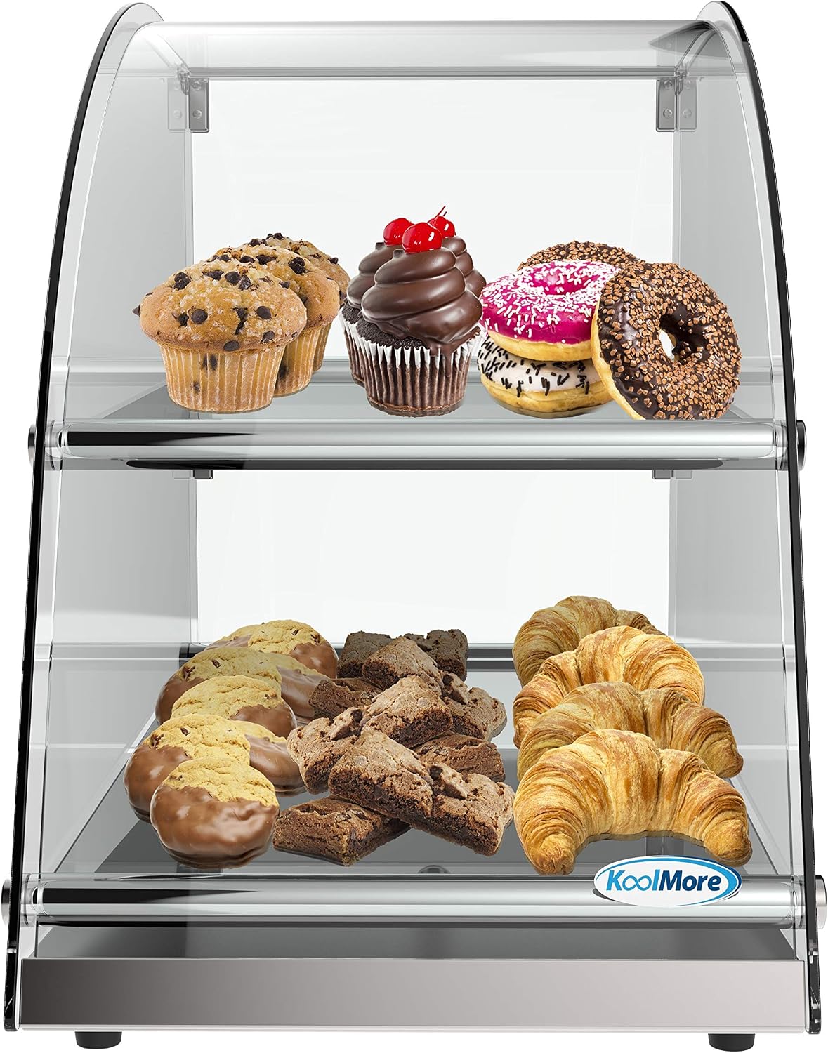 KoolMore DC-2CN Bakery Display Case, 2.4 Cu. Ft - 2 Shelves