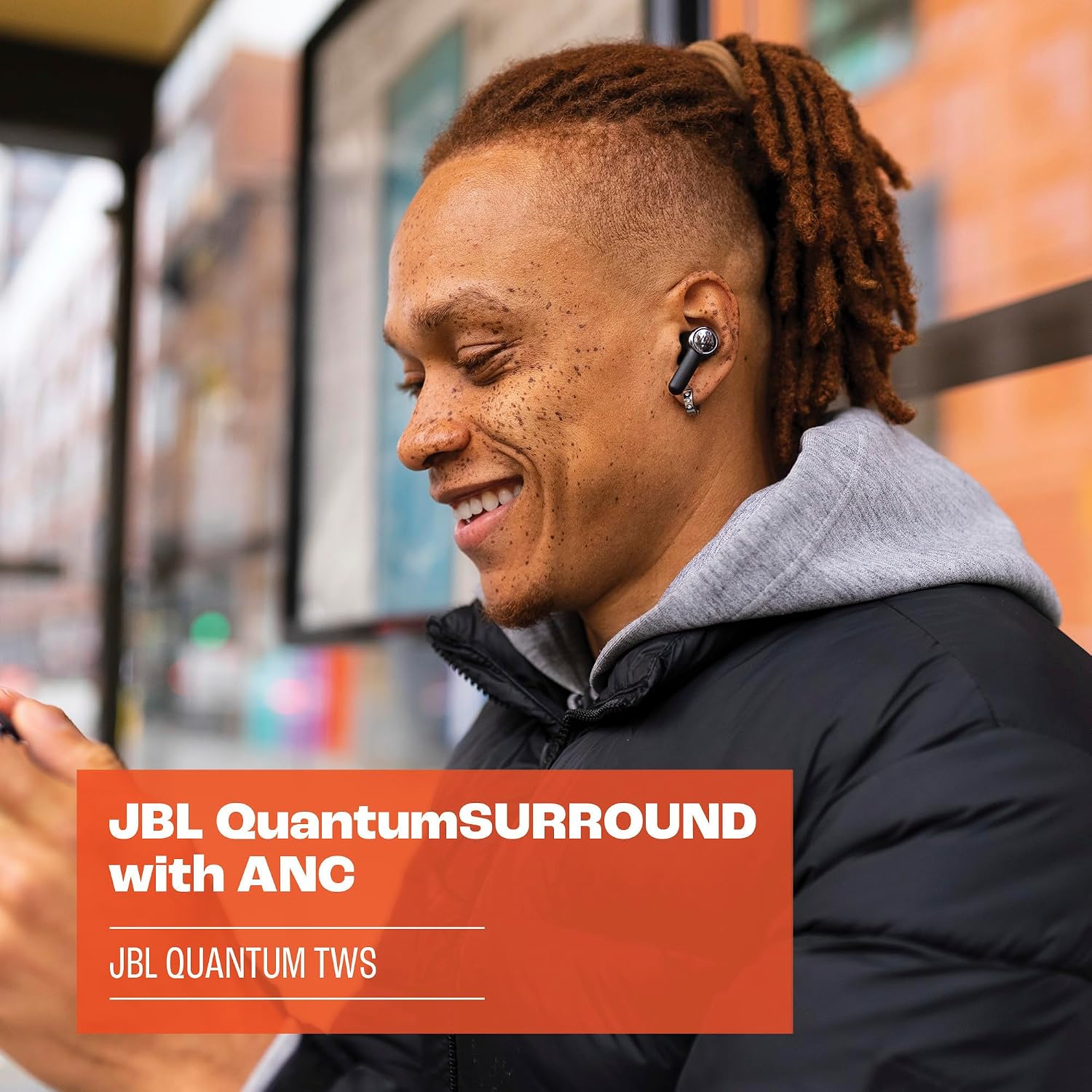 JBL Quantum TWS - True Wireless Noise Cancelling Gaming Earbuds, Fast Pair and JBL Dual Source, 6 beamforming mics, IPX4 Water Resistant, Up to 8hrs Playtime with 16hr of Backup in The case (Black)