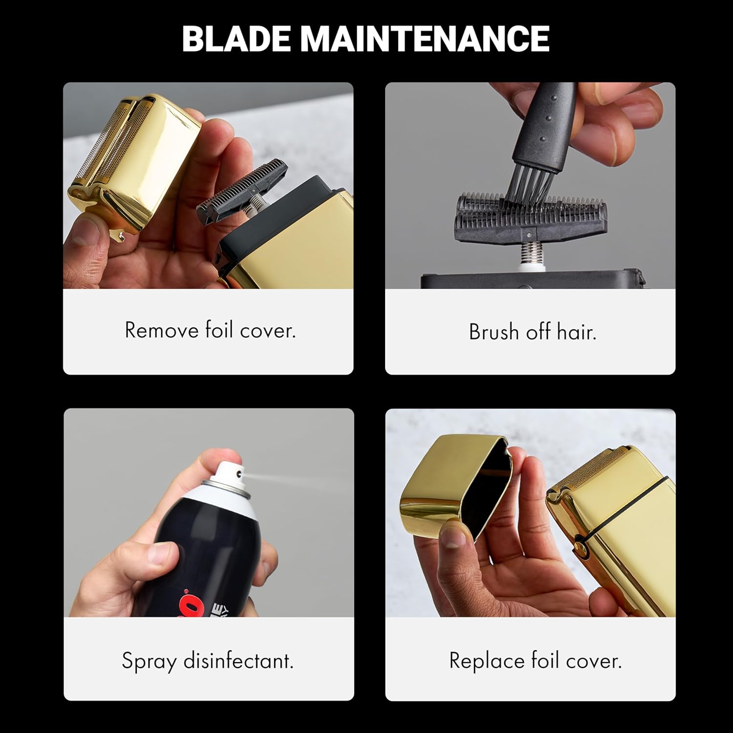 BaBylissPRO METALFX Double Foil Shaver, Handheld Electric Razor for Travel, Portable Cordless Close Face Shaver for Head, Beard, & Neck