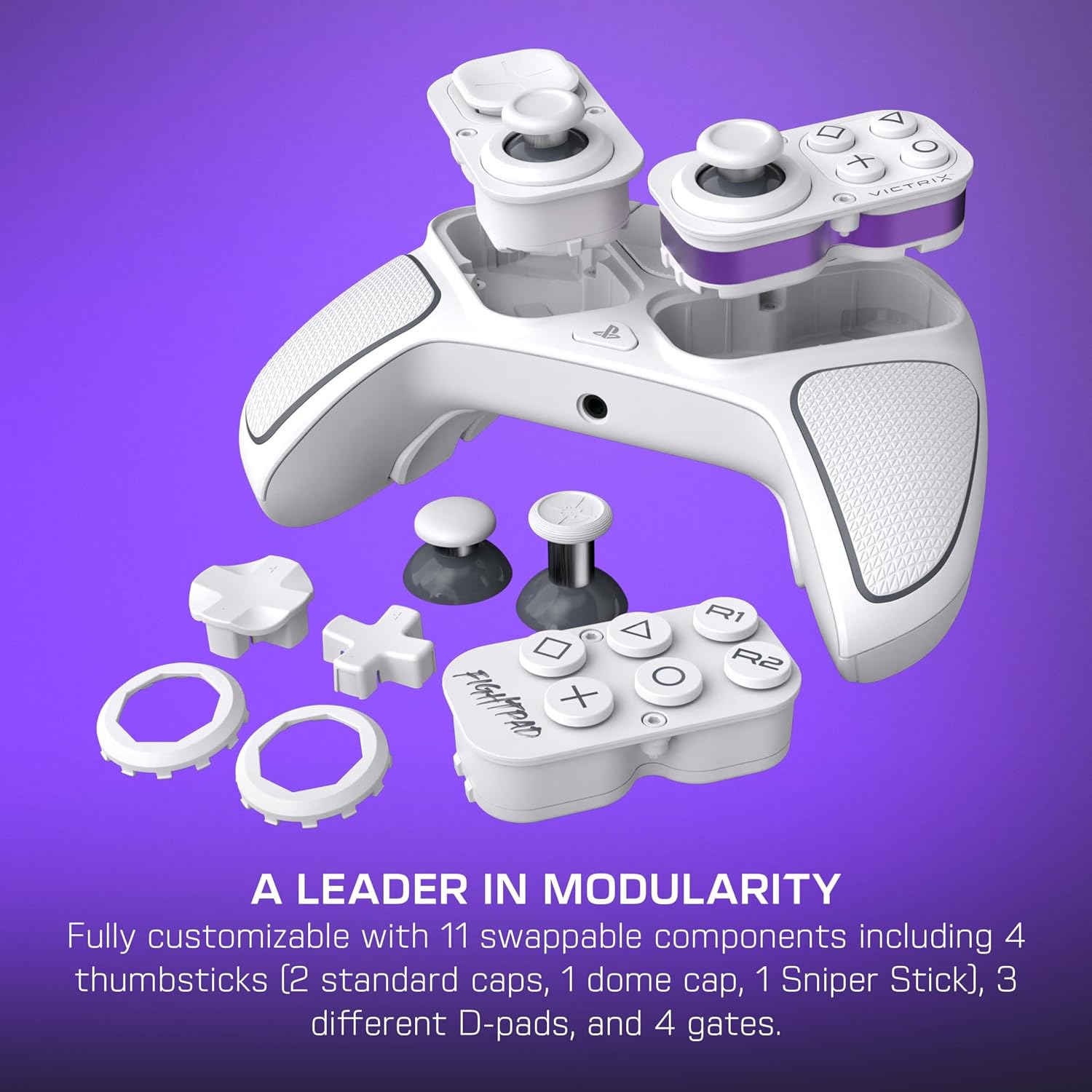 Bundle of Turtle Beach Atlas 200 Wired Gaming Headset Officially Licensed for PS5 & PS4 - White + Victrix Pro BFG Reloaded Wireless Gaming Controller Officially Licensed for PS5, PS4, PC - White