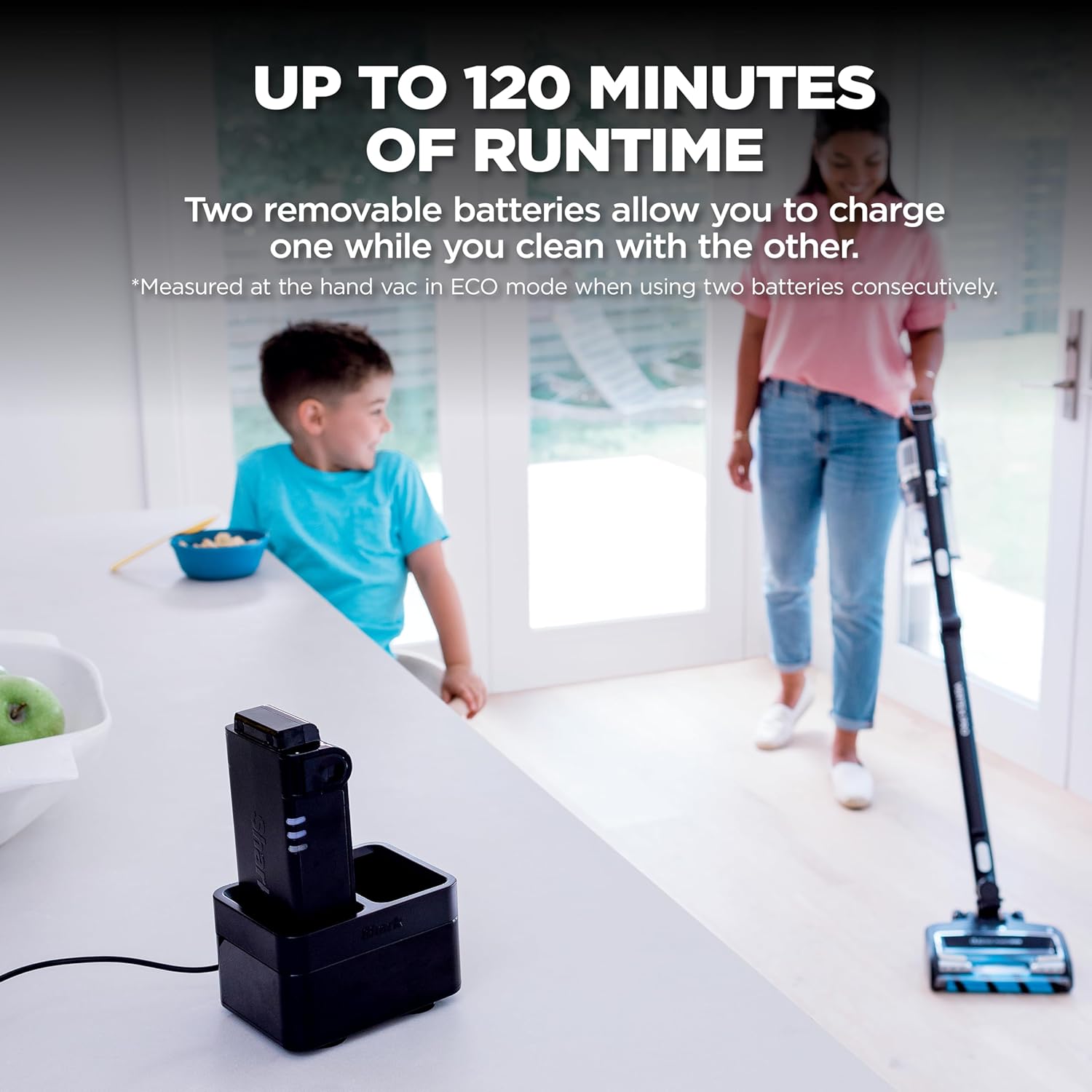 Shark Vertex Pro Cordless Vacuum Cleaner with HEPA Filter, Lightweight, Portable, Removable Handheld, Self Cleaning DuoClean PowerFins, 120-min Runtime, IQ Display, Black/Silver, IZ682H