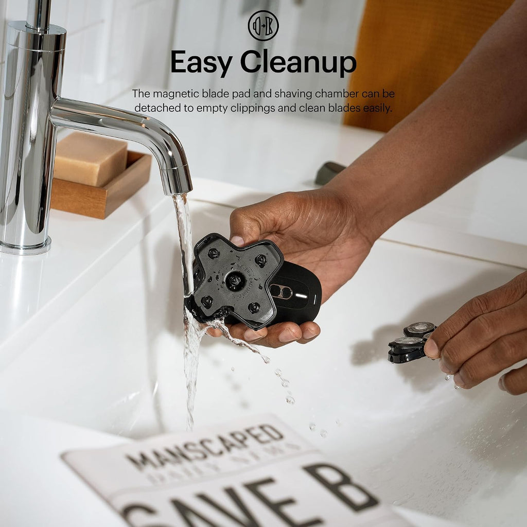 MANSCAPED® The Dome Shaver™ PRO Package - Head Shaver for Bald Men, Five Rotary Blade Design with SkinSafe® & FlexAdjust Technology, Head & Face Power Shave Gel, Dome Soother Aftershave Lotion