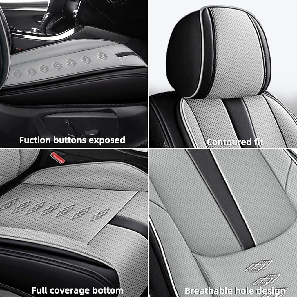 Car Seat Covers 2 Seats Fit for Mazda CX-30 2020-2024 2025,Waterproof Leather Seat Covers,Airbag Compatible,Car Seat Protectors Interior Sets(Front Set,Black&Grey)