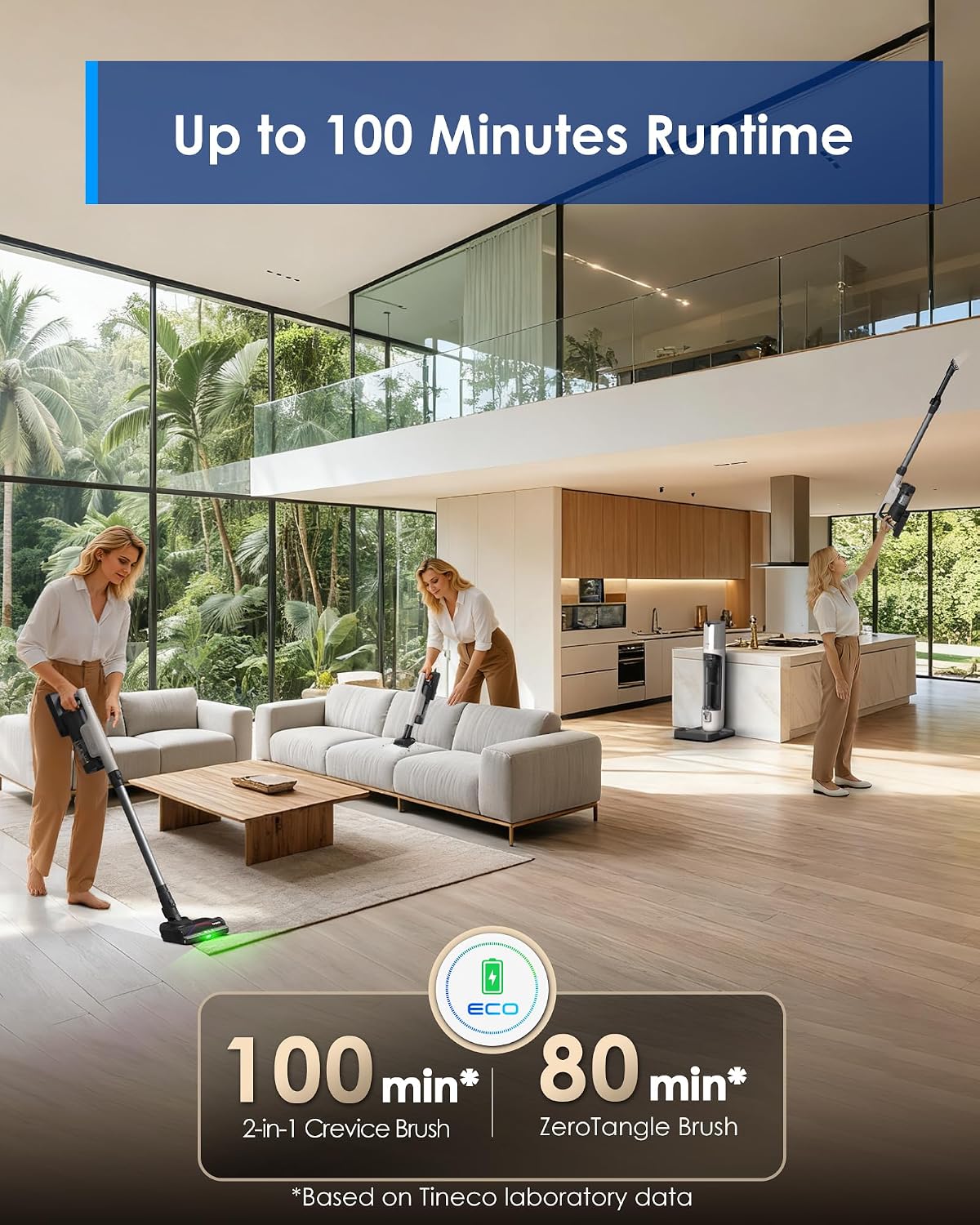Tineco Pure ONE Station 5 Gen Cordless Vacuum, Automatic Dust Collection, Full-Path Self-Cleaning, ZeroTangle Brush, Up to 100 Minutes Runtime, Stick Vacuum Cleaner for Pet Hair, Carpet & Hard Floor