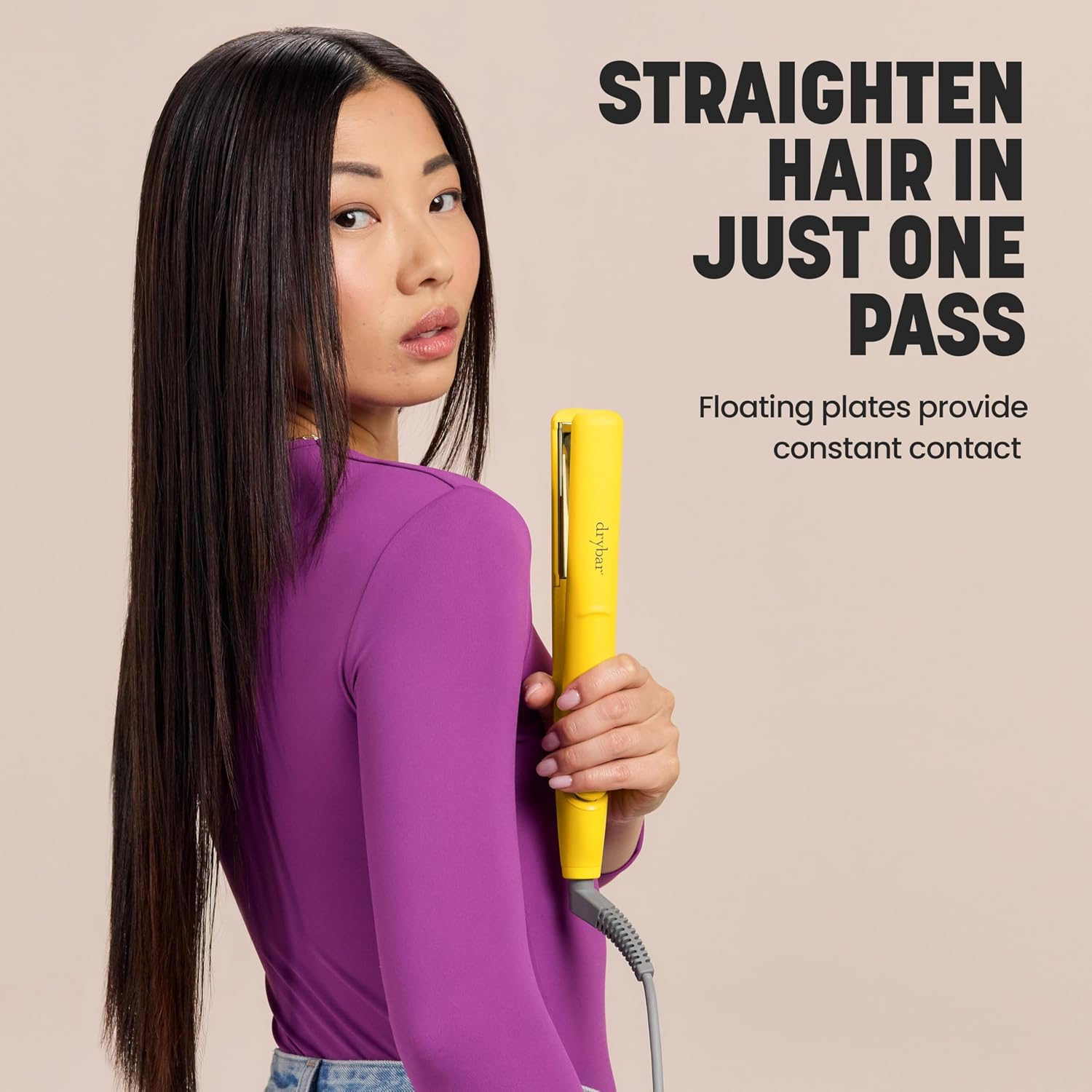 Drybar The Tress Press Straightening Iron - Ionic Technology for Smooth, Shiny Hair - Straighten or Wrap Around Barrel to Create Curls, Waves, or Sleek Styles