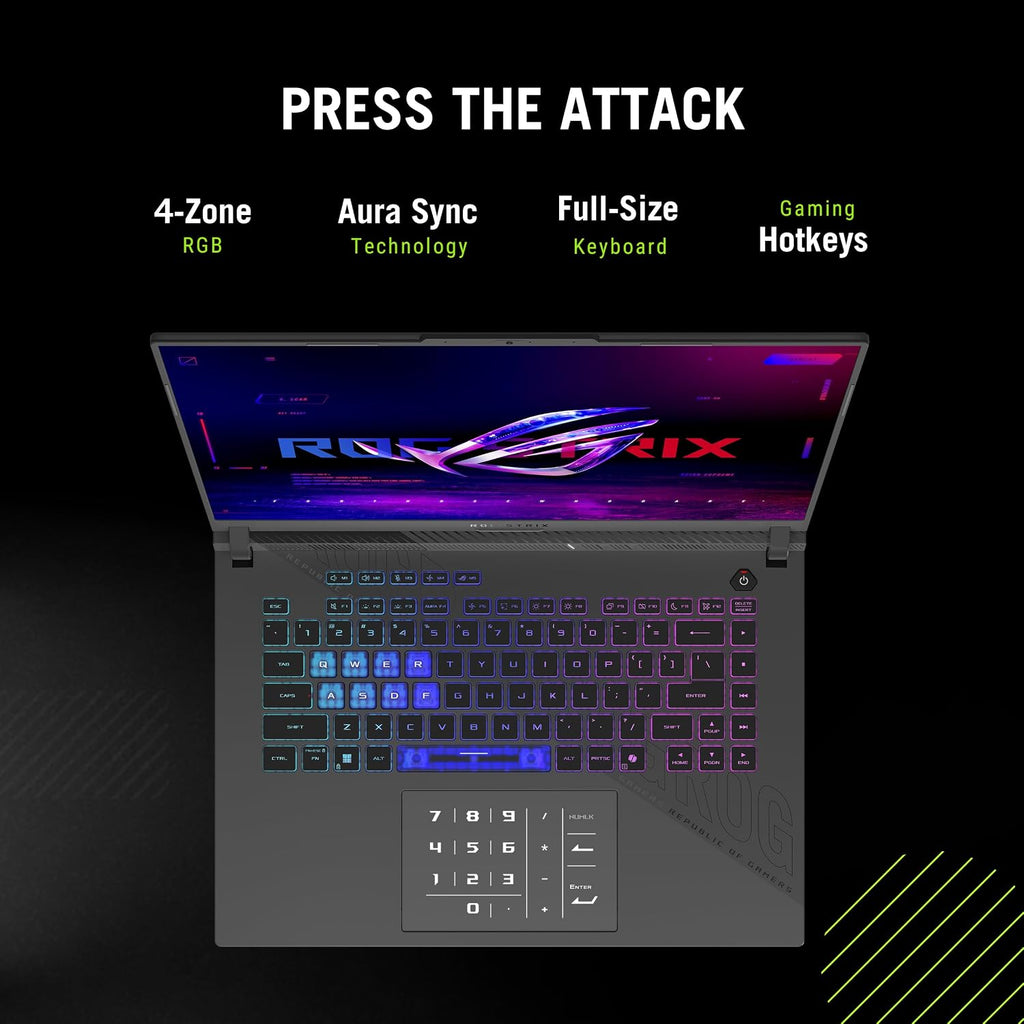ASUS ROG Strix G16 Gaming Laptop, AMD Ryzen 9-9955HX, 32 GB DDR5 RAM, 1 TB PCIe SSD, 16' 2K Display, Nvidia G-Force RTX 5050, Backlit Chiclet Keyboard RGB, W11 Home, Eclipse Gray