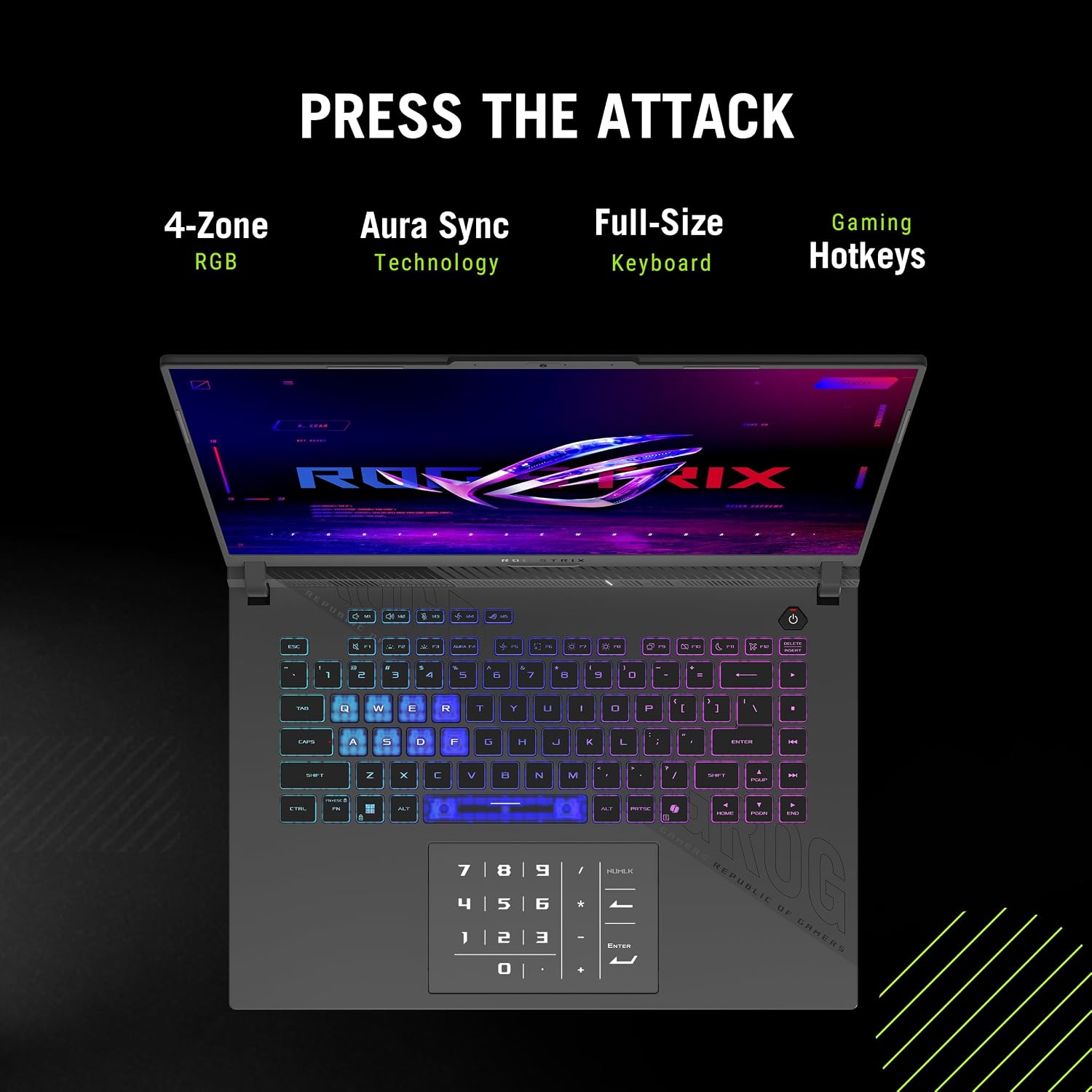 ASUS ROG Strix G16 Gaming Laptop, AMD Ryzen 9-9955HX, 32 GB DDR5 RAM, 1 TB PCIe SSD, 16' 2K Display, Nvidia G-Force RTX 5050, Backlit Chiclet Keyboard RGB, W11 Home, Eclipse Gray