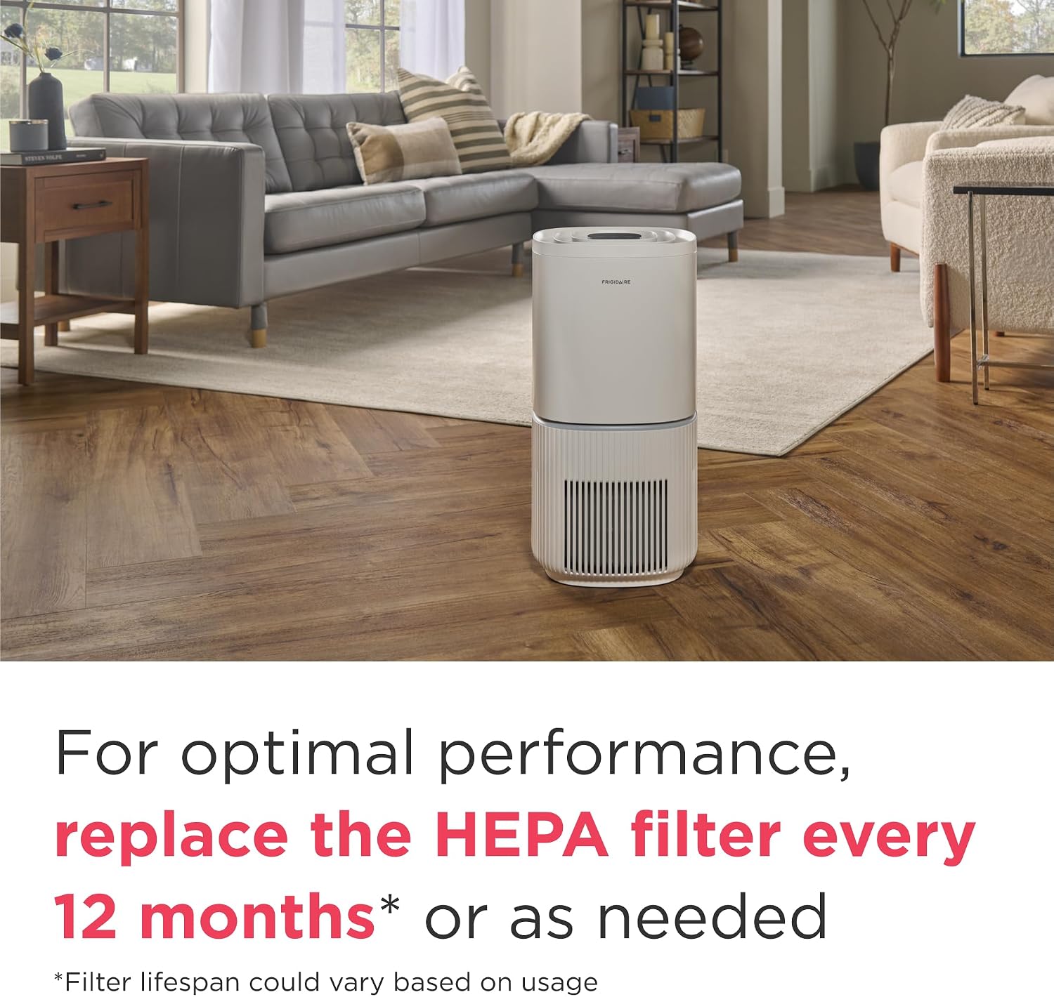 Frigidaire PureA300 XL HEPA Air Purifier with Wi-Fi for Large Rooms, Covers up to 1,685 Sq. Ft., 3-Stage Filtration, Energy Star Certification, Air Quality Monitoring, Smart Mode, Ultra Quiet, White