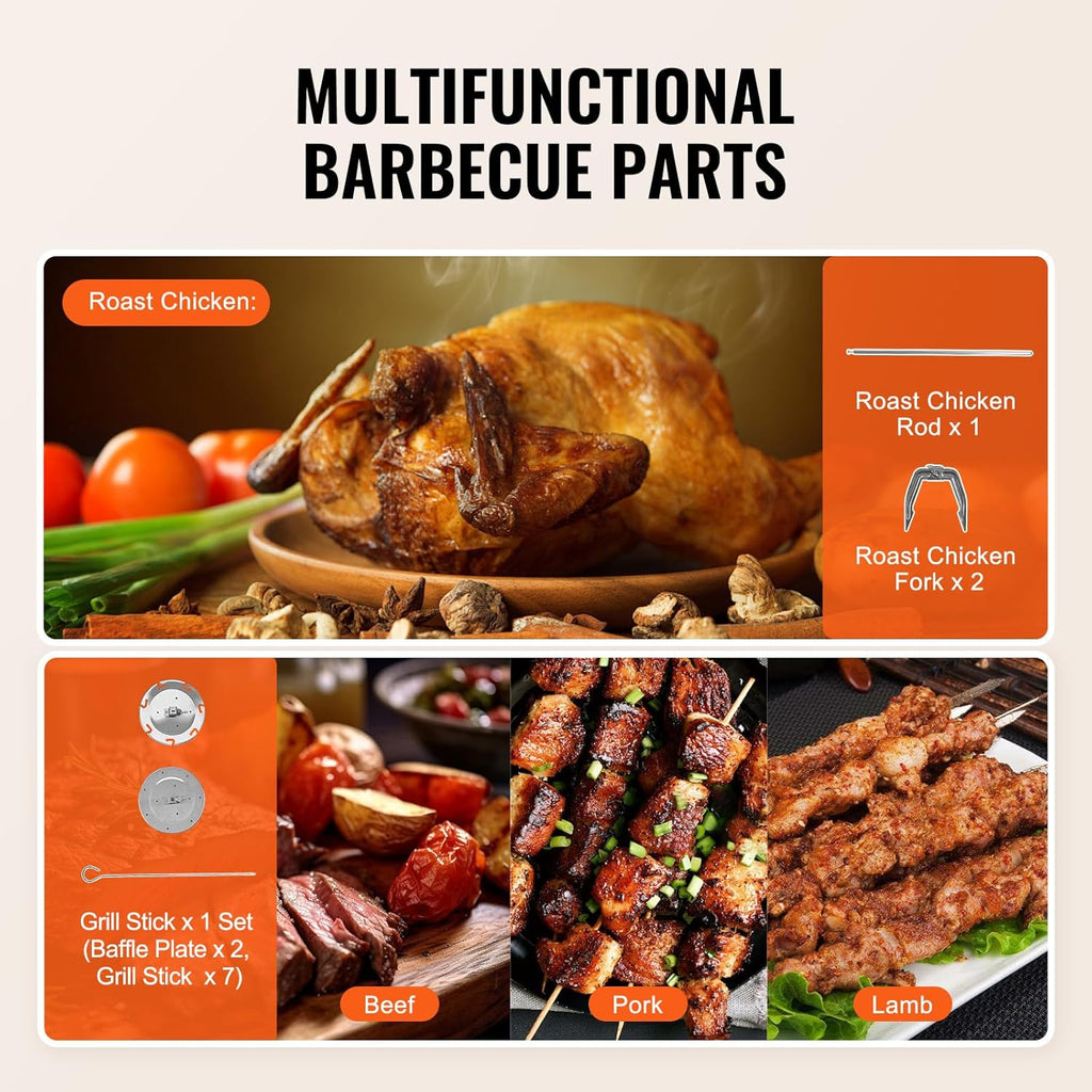 Happybuy Shawarma Grill Machine, Vertical Chicken Cooker, Electric Gyro Rotisserie, Stainless Steel Broiler for Home, Restaurant, Parties