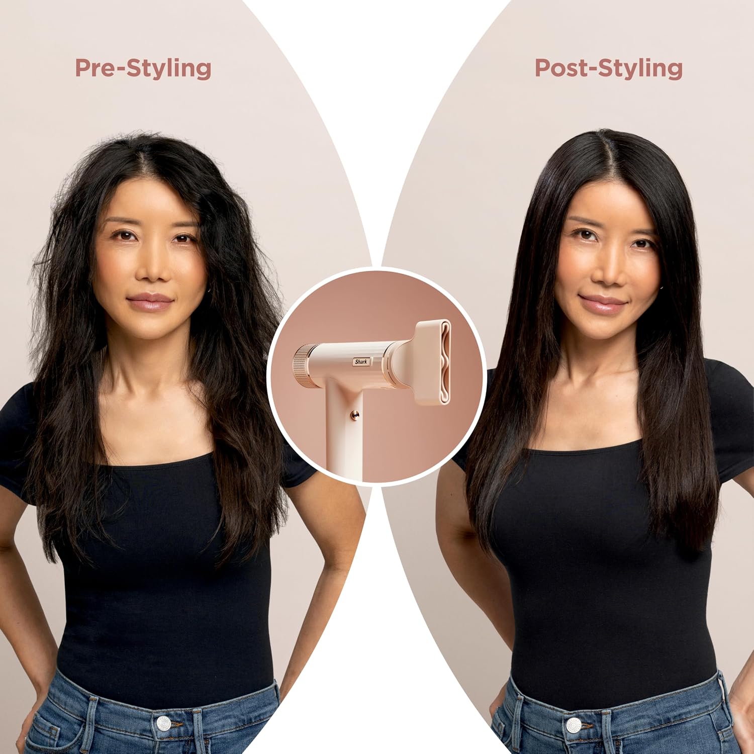 Shark Hair Dryer | SpeedStyle | No Heat Damage Hair Styling Tool | 3 Styling Tools Included | Portable & Powerful Blow Dryer | Best for Straight & Wavy Hair | Silk | HD331