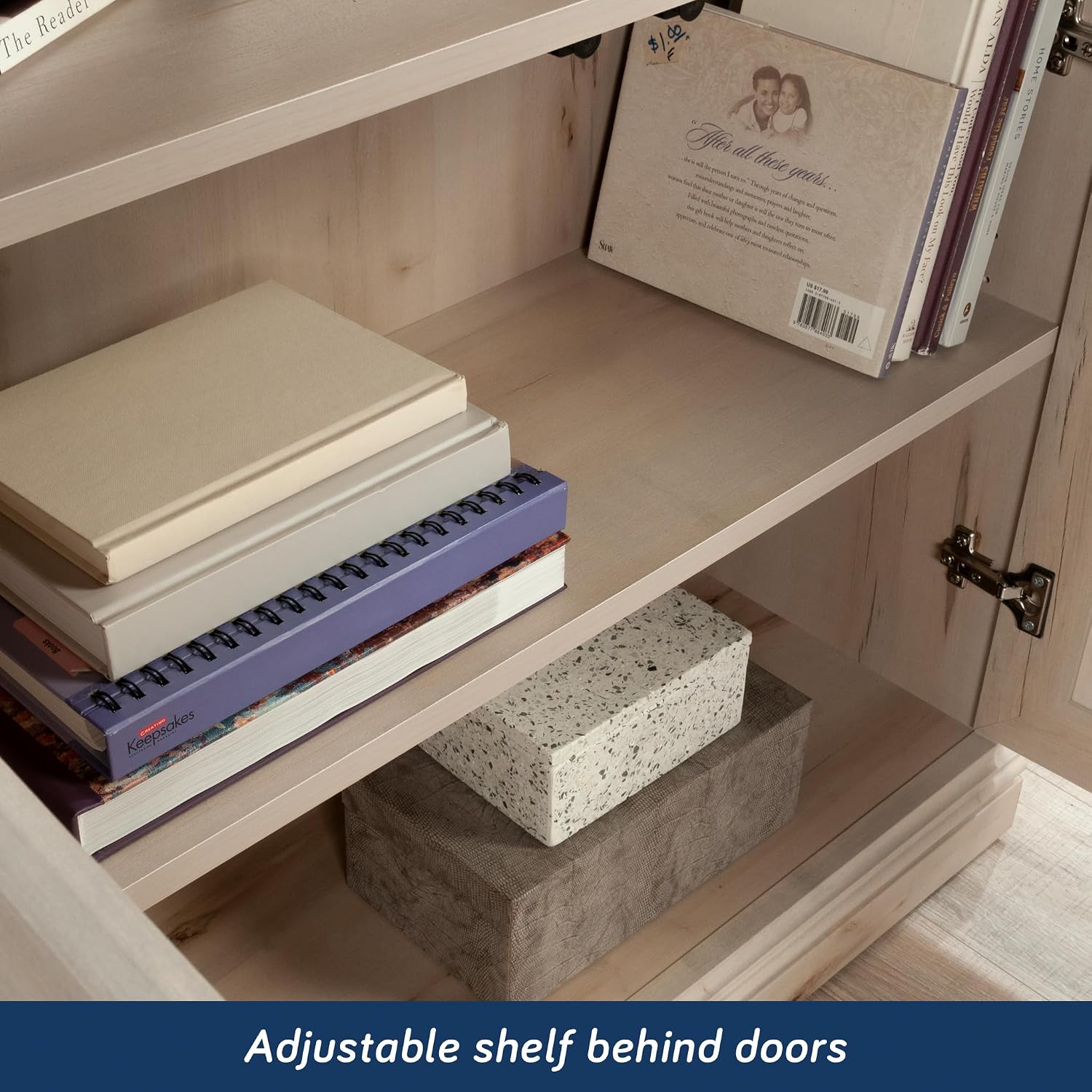 Sauder Miscellaneous Storage 5-Shelf/Book Shelf 2-Door Bookcase, Pacific Maple Finish