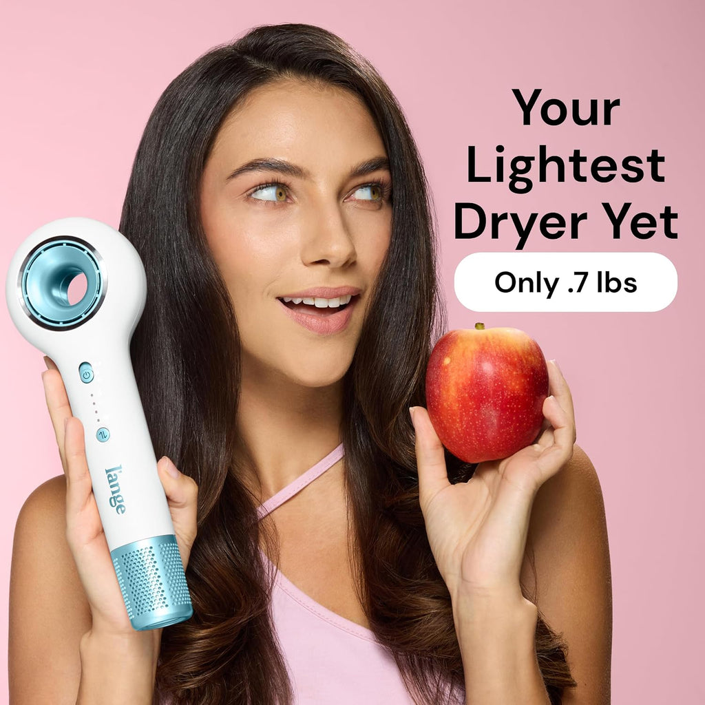 L'ANGE HAIR Axia HaloRing Ionic Hair Dryer | High Speed Professional Blow Dryer for Smooth, Frizz-Free Styles | Lightweight Brushless Motor with Concentrator & Wall Mount | 4 Heat Settings | White