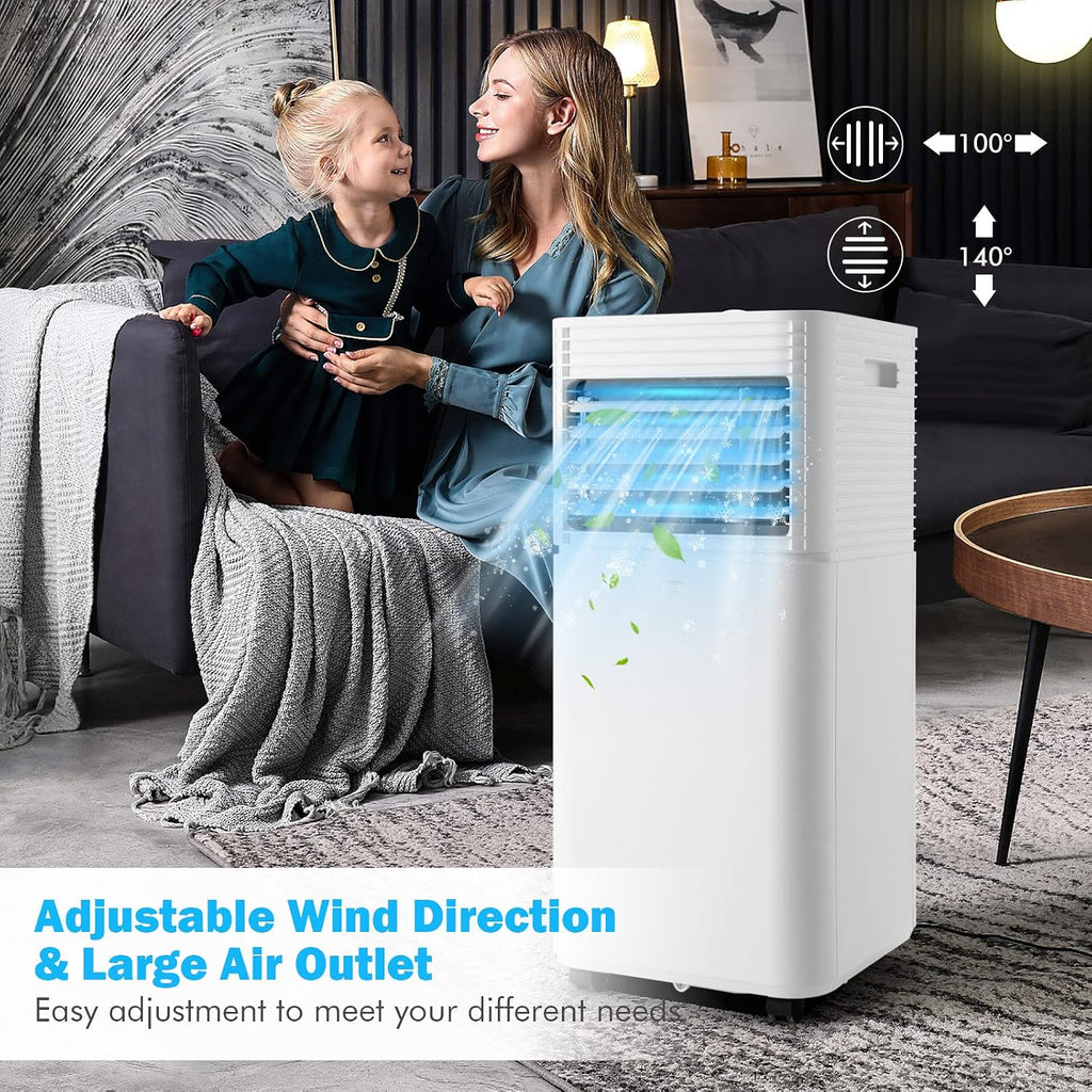 ARLIME Portable Air Conditioners, 8000 BTU Air Unit Cools up to 230 sq. ft. Freestanding Air Cooler w/Fan & Dehumidifier, Remote Control, Window Mount Kits for Home Office, White