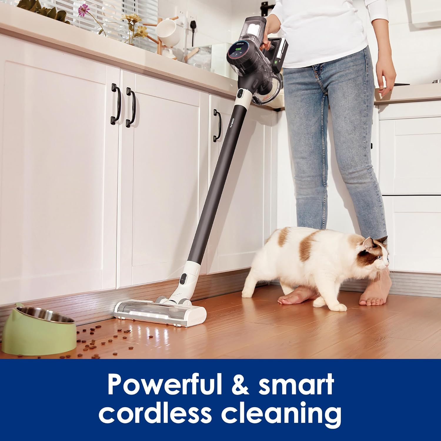 Tineco Cordless Vacuum Cleaner, Smart Stick Handheld Cleaner Strong Suction & Lightweight, Cordless Handheld Vacuum Deep Clean Hair, Hard Floor, Carpet, Car