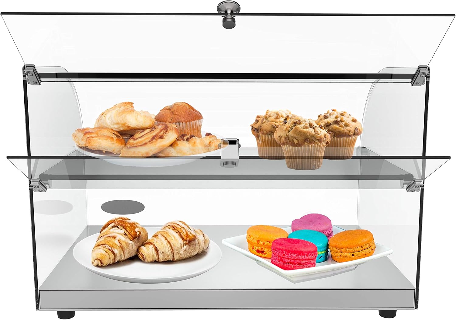 KoolMore - DC-2C 22' Commercial Countertop Bakery Display Case with Front Curved Glass and Rear Door - 1.5 cu. ft.