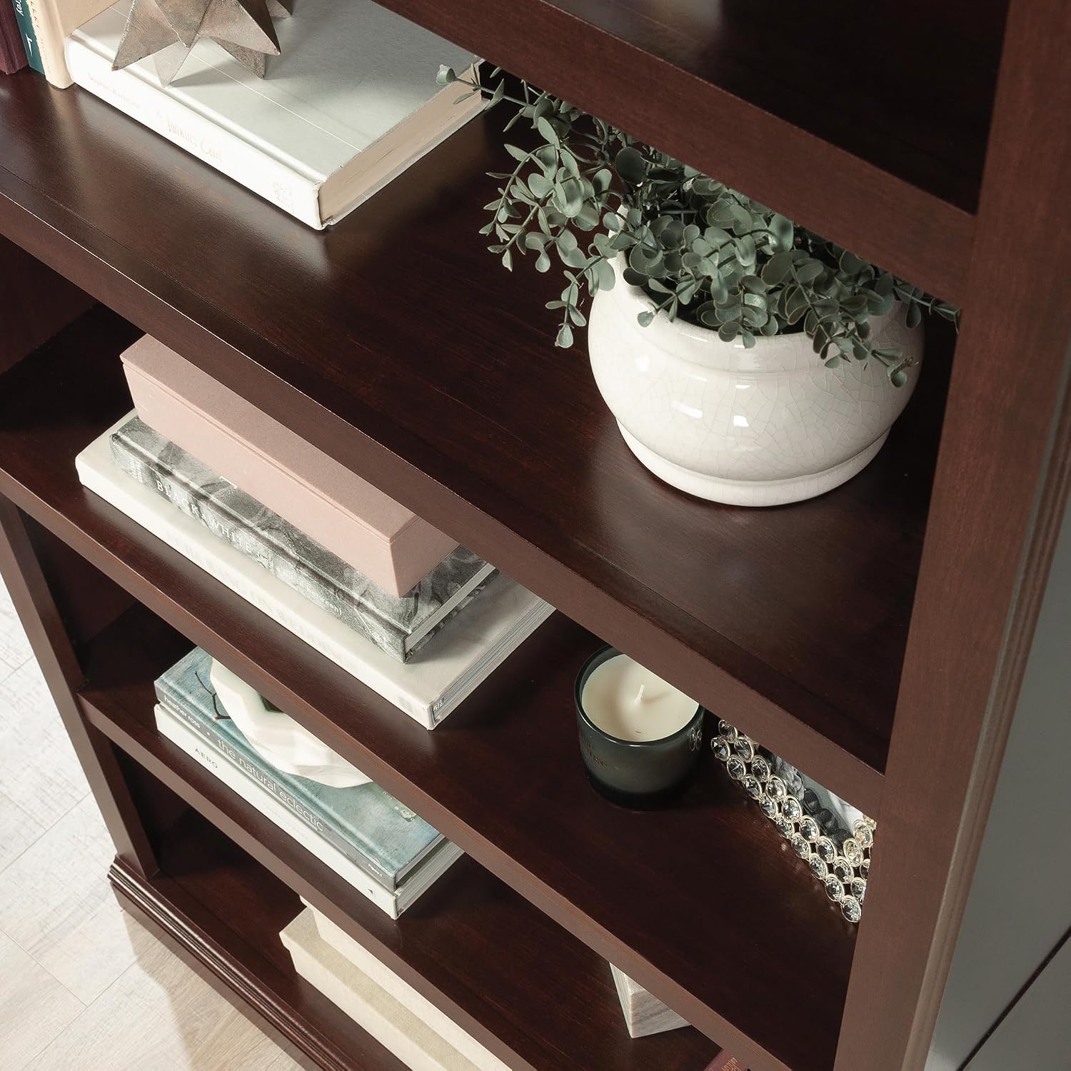 Sauder Miscellaneous Storage 5-Shelf Bookcase/ Book shelf, Select Cherry finish