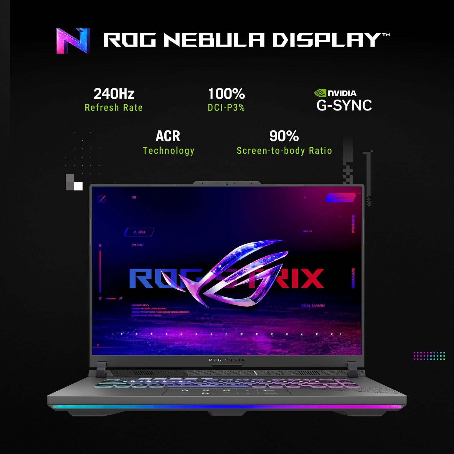 ASUS ROG Strix G16 Gaming Laptop, AMD Ryzen 9-9955HX, 32 GB DDR5 RAM, 1 TB PCIe SSD, 16' 2K Display, Nvidia G-Force RTX 5050, Backlit Chiclet Keyboard RGB, W11 Home, Eclipse Gray