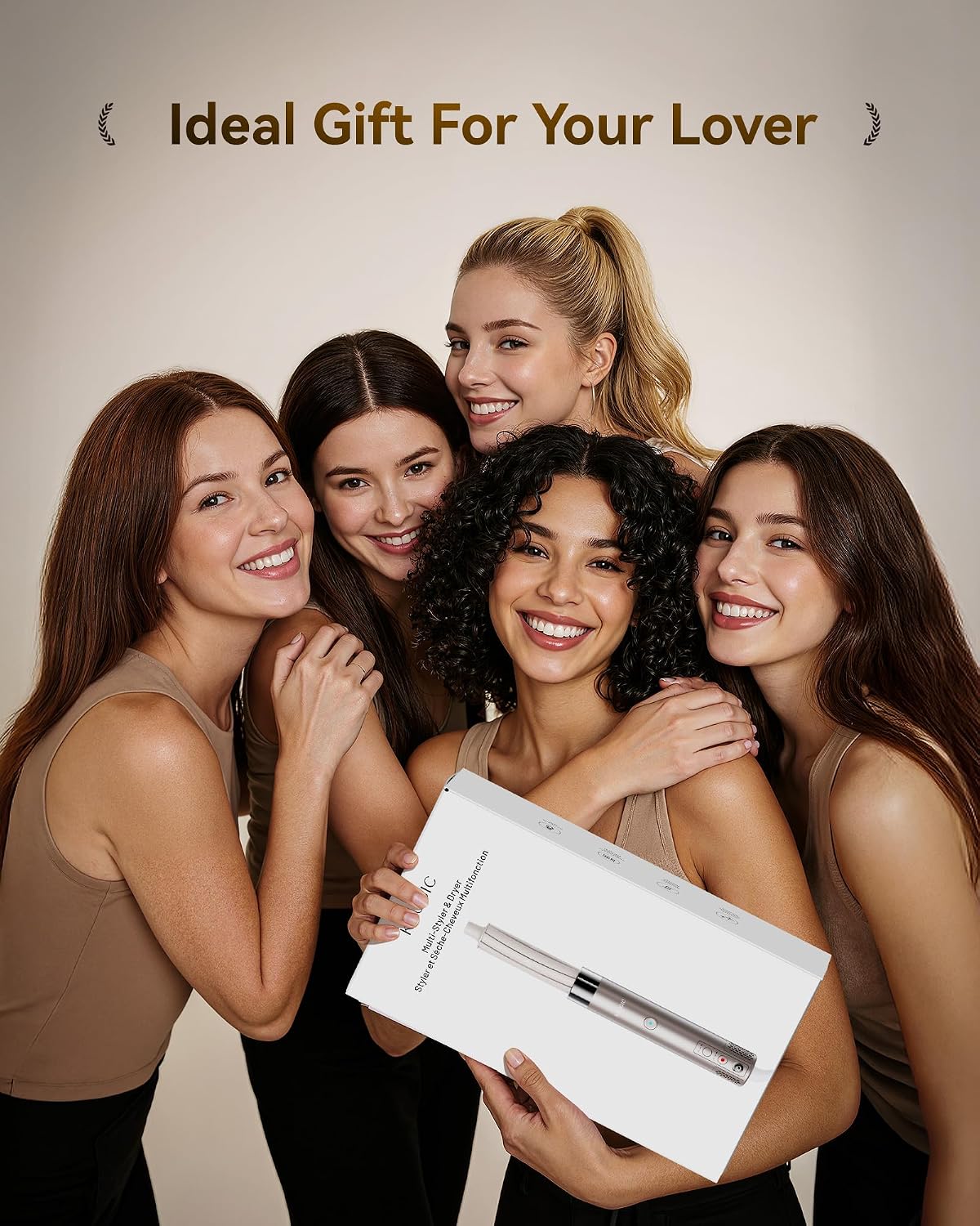 KAUGIC 6 in 1 Hot Air Hair Styler Dryer Multi-Styler - High Speed Hair Styling Tools with No Heat Damage, Auto Wrap Curler as A Gift for Fast Drying Curling Smoothing Volumizing Cool Shot