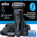 Braun Electric Razor for Men Series 6 with Precision Trimmer, Extra Shaver Head, 4-in-1 Clean & Charge Center, Travel Case, S6 6177ps