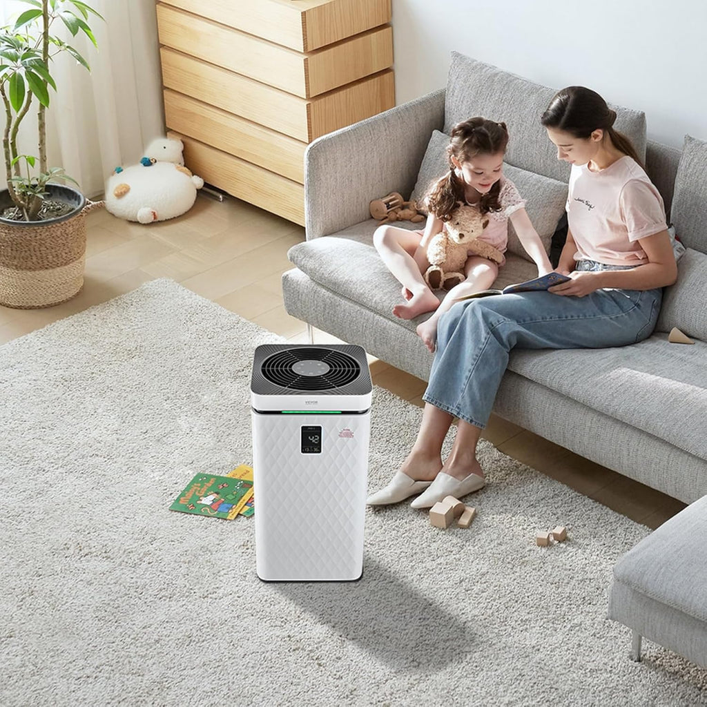 VEVOR Air Purifier for Bedroom Home, H13 HEPA Layer Filter 3139 ft²/h Smart Air Purifier with Speed Control & Child Lock Guard, 23 dB Sleep Mode Air Cleaner for Smoke Dust with Convenient Touch Panel