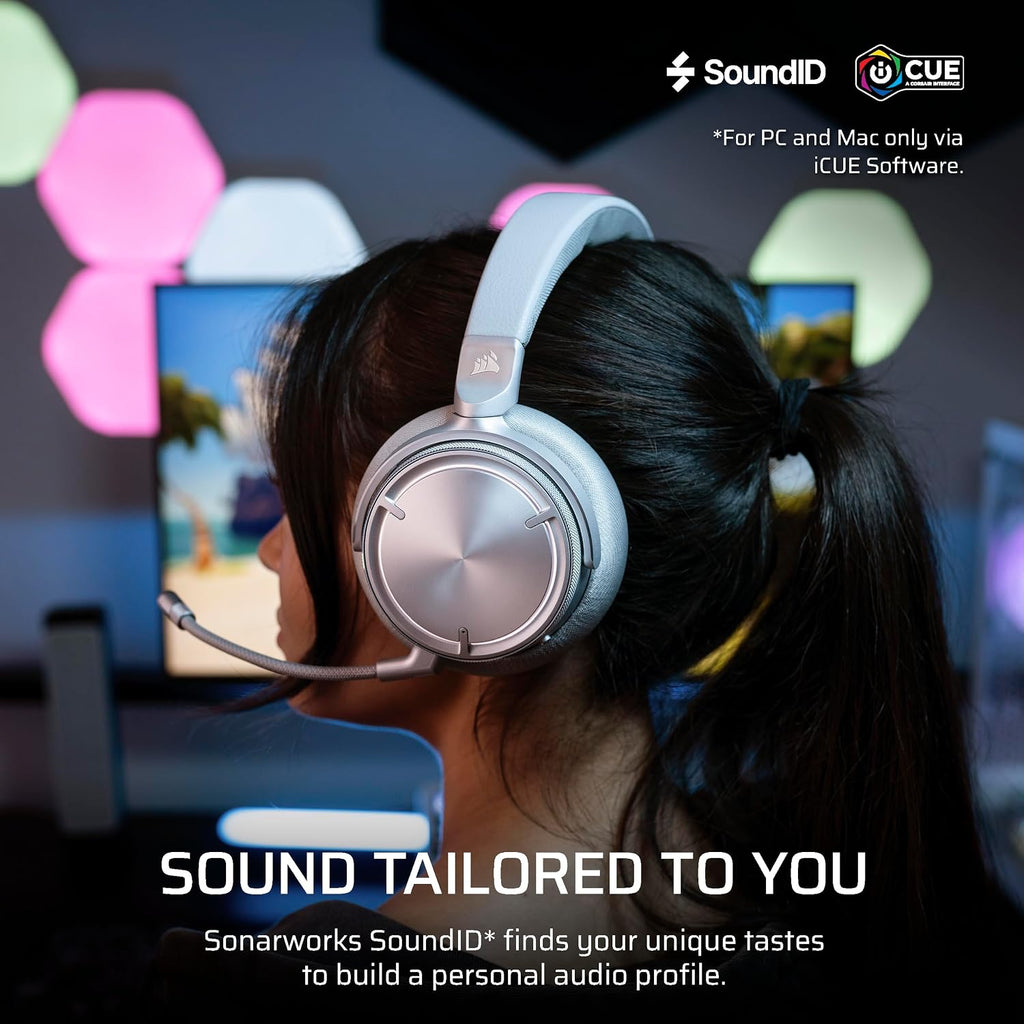Corsair Virtuoso MAX Wireless Gaming Headset – Dolby Atmos, Active Noise Cancelling, Sonarworks SoundID, Simultaneous 2.4GHz Wireless & Bluetooth, 50mm Graphene Drivers, PC, Mac, PS5/PS4 – Silver