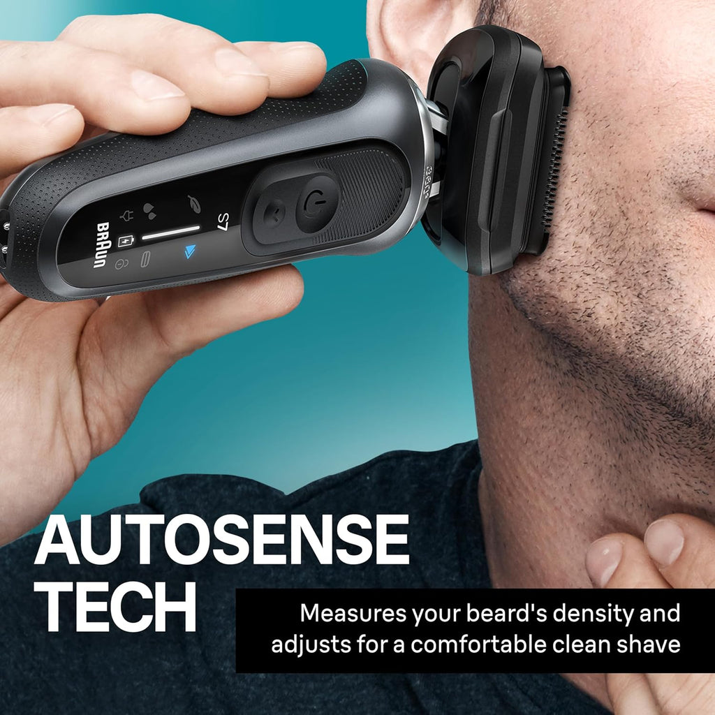 Braun Electric Shaver for Men, Series 7 7185cc, Waterproof, Wet & Dry Shave, Shaving Kit with SmartCare Center and Beard Trimmer, 3 Shave Modes, 60 Minute Battery Runtime, 10 Piece Set