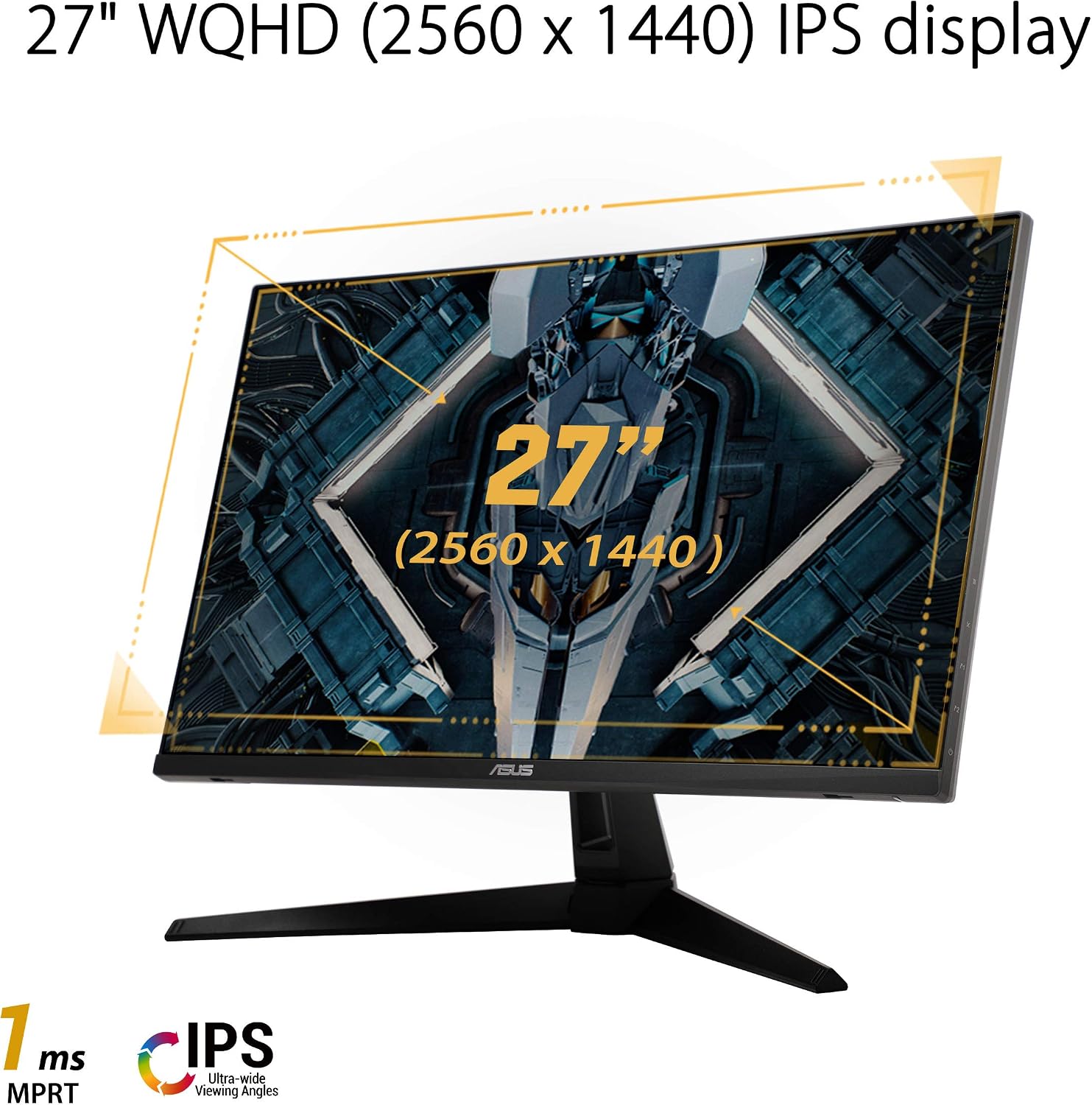 ASUS TUF Gaming 27' 2K HDR Monitor (VG27AQ1A) - QHD (2560 x 1440), IPS, 170Hz (Supports 144Hz), 1ms, Extreme Low Motion Blur, Speaker, G-SYNC Compatible, VESA Mountable, DisplayPort, HDMI