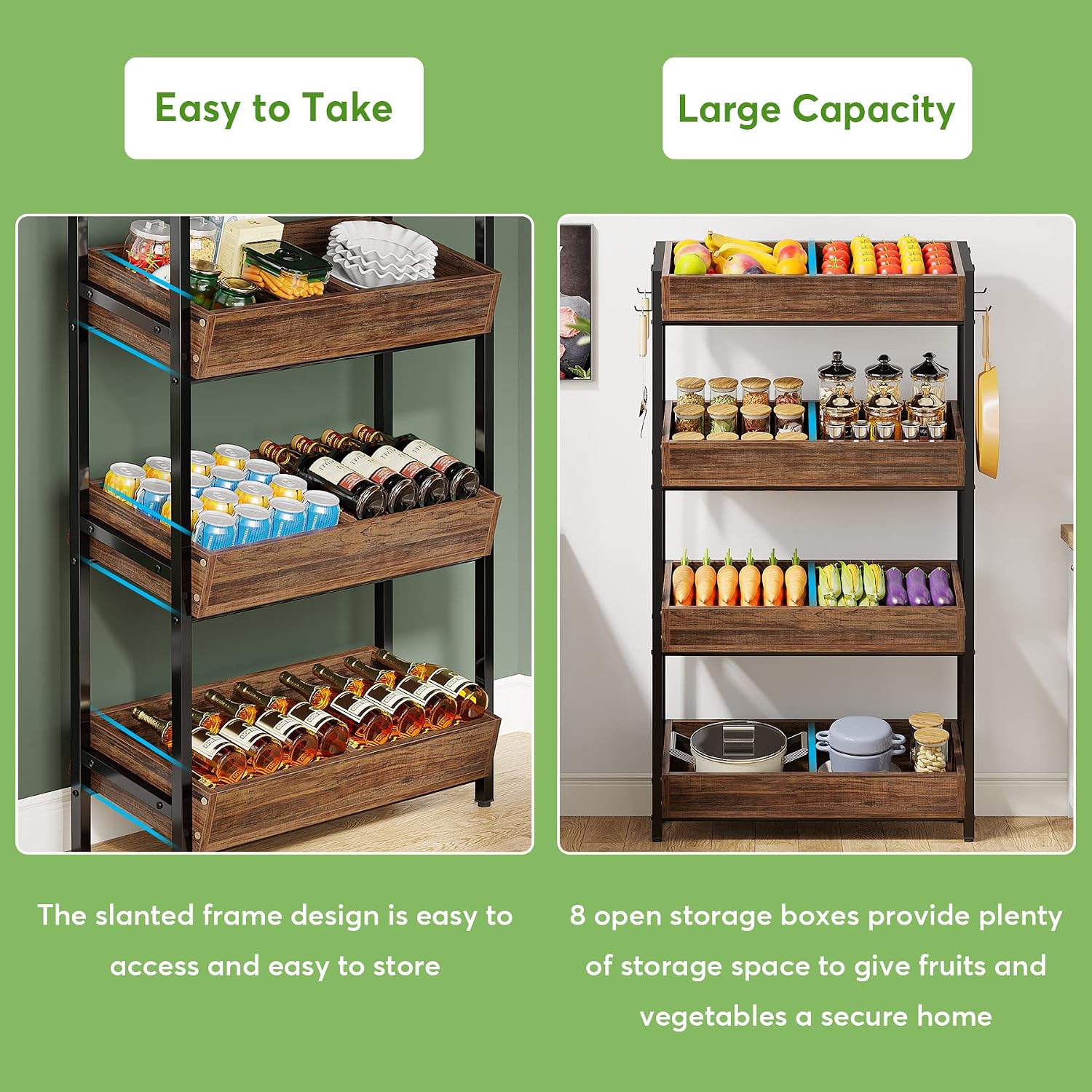 Tribesigns 4-Tier Retail Snack Display Shelf, Snack Rack Display Stand with 4 Hooks, Retail Shelves Racks for Vendors, Store, Supermarket and Home Kitchen