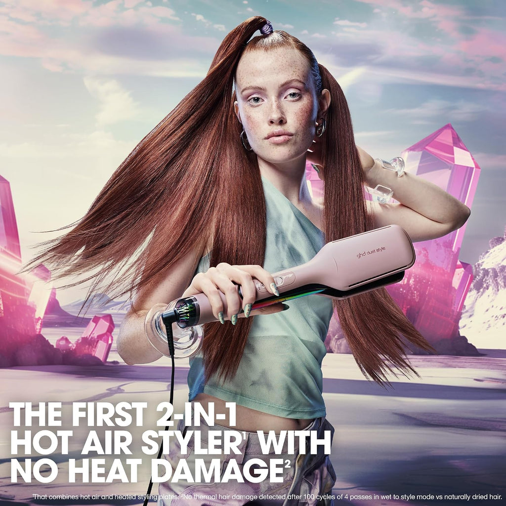 ghd Duet Style - 2-in-1 Flat Iron Hair Straightener + Hair Dryer in One Tool | Transform Hair from Wet to Styled with No Heat Damage | Blow Dry with No Fizz | 2X More Shine