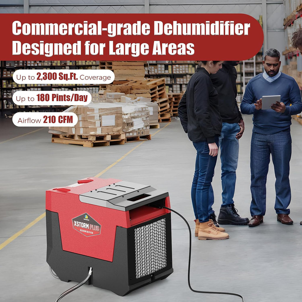ARGENDON Commercial Dehumidifier with Pump 180PPD Dehumidifier Basement Suit for 2,300 Sq.Ft Space with Drain Hose for Crawl Spaces, Industry Use, Garage, Whole House, limited 5-Year-Warranty