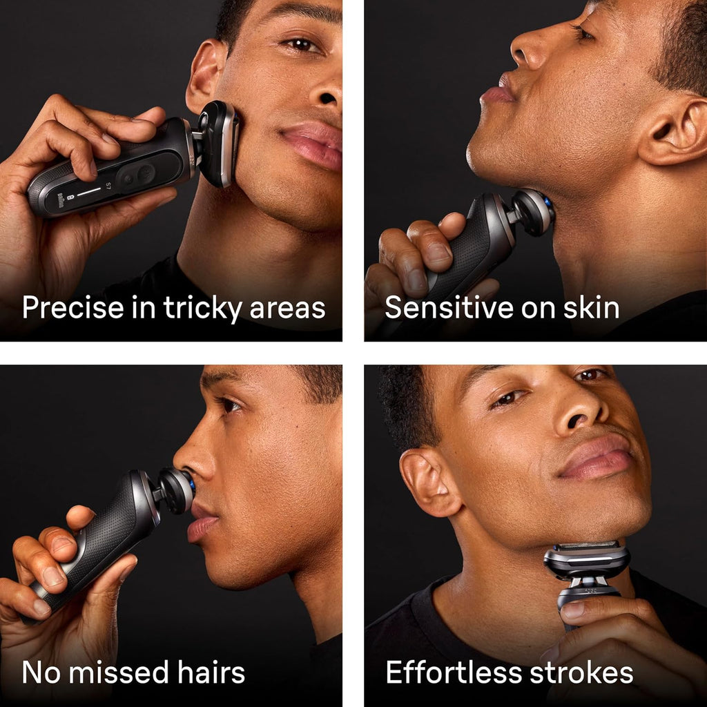 Braun Electric Shaver for Men, Series 7 7177cc, Wet & Dry Shave, Turbo & Gentle Shaving Modes, Waterproof Foil Shaver, Space Grey