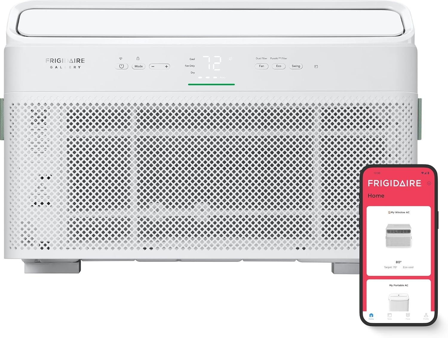 Frigidaire Gallery 12,000 BTU Smart Inverter Window Air Conditioner with Wi-Fi, Energy Star Most Efficient Certification & Indoor Air Quality Monitoring, Cools Up to 450 Sq. Ft., Ultra Quiet, White