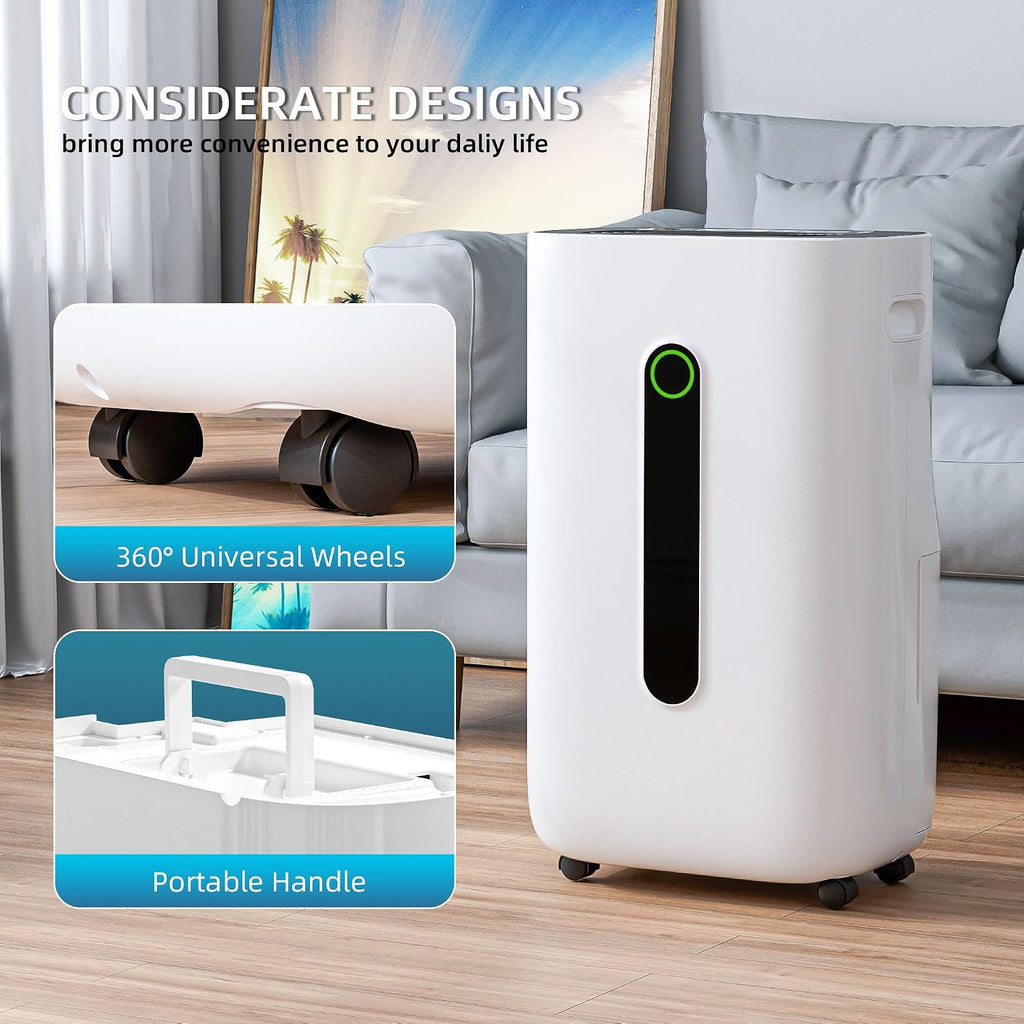 5,000 Sq.Ft 80 Pint Dehumidifier for Basements and Home-with Drain Hose,1.7Gallon Water Tank,Intelligent Humidity Control,Dual Protection and 4 Modes,for Large room