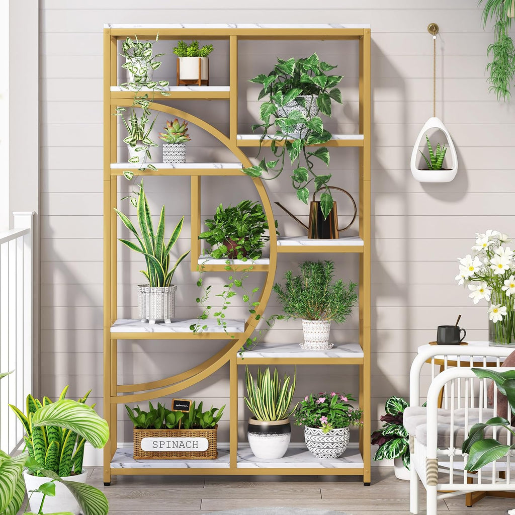 Tribesigns Bookshelf Industrial 5 Tier Etagere Bookcase, Freestanding Tall Bookshelves Display Shelf Storage Organizer with 9-Open Storage Shelf for Living Room, Bedroom